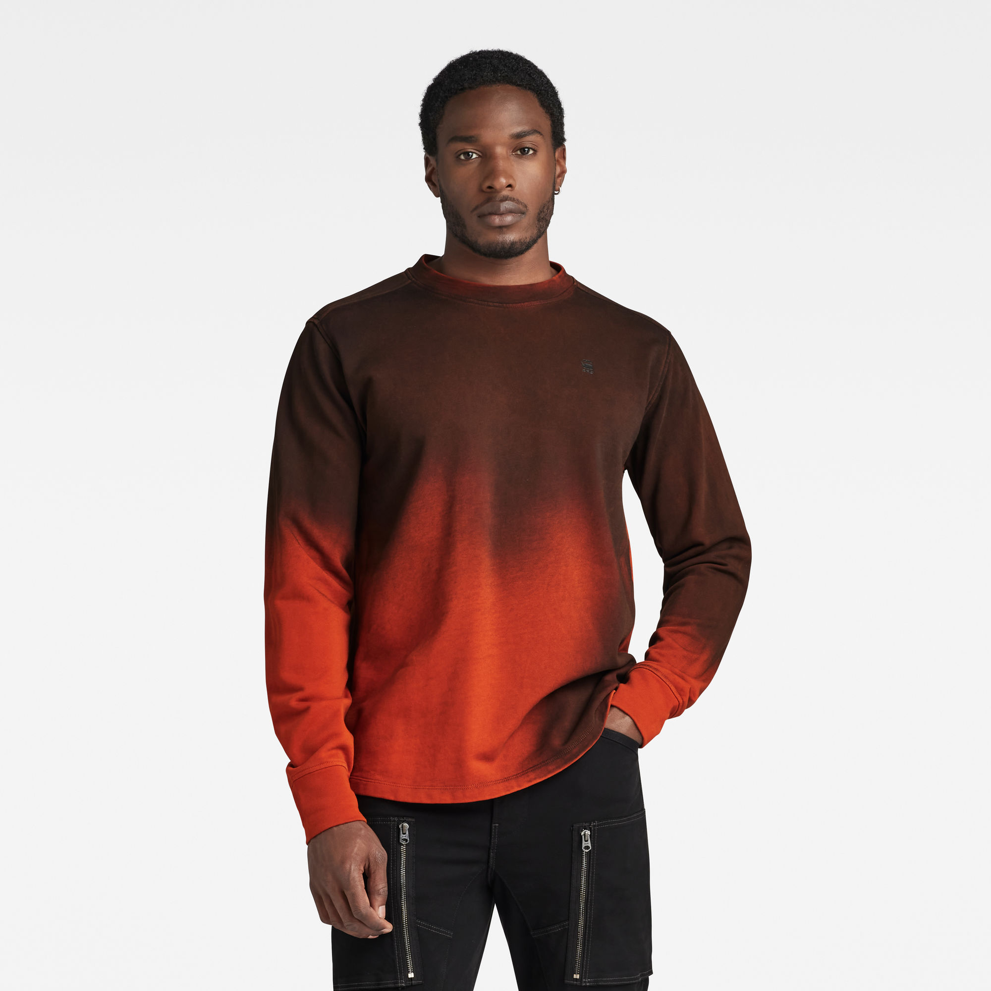 

Hand Sprayed Lash Sweater - Orange - Men