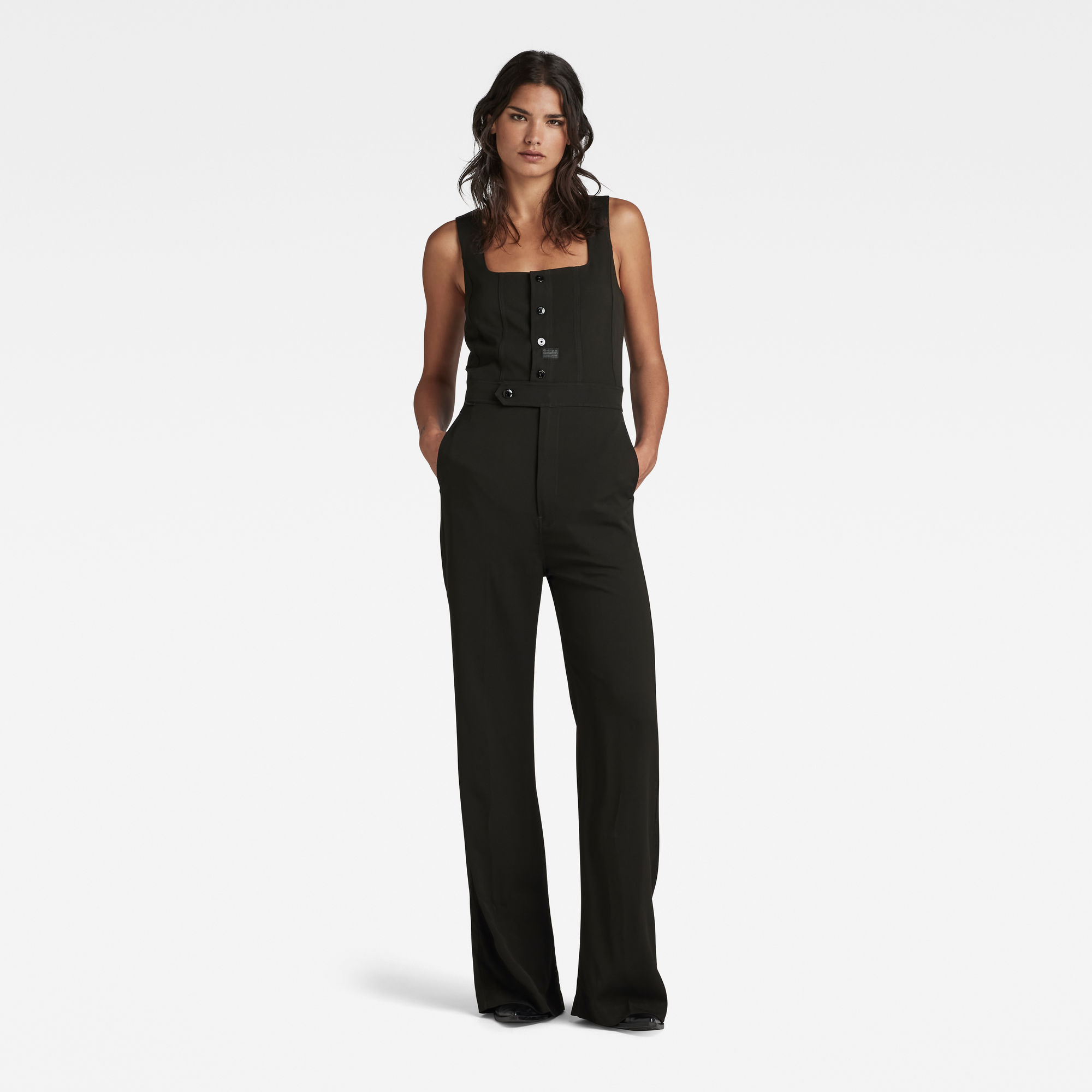 

High Waist Jumpsuit - Schwarz - Damen
