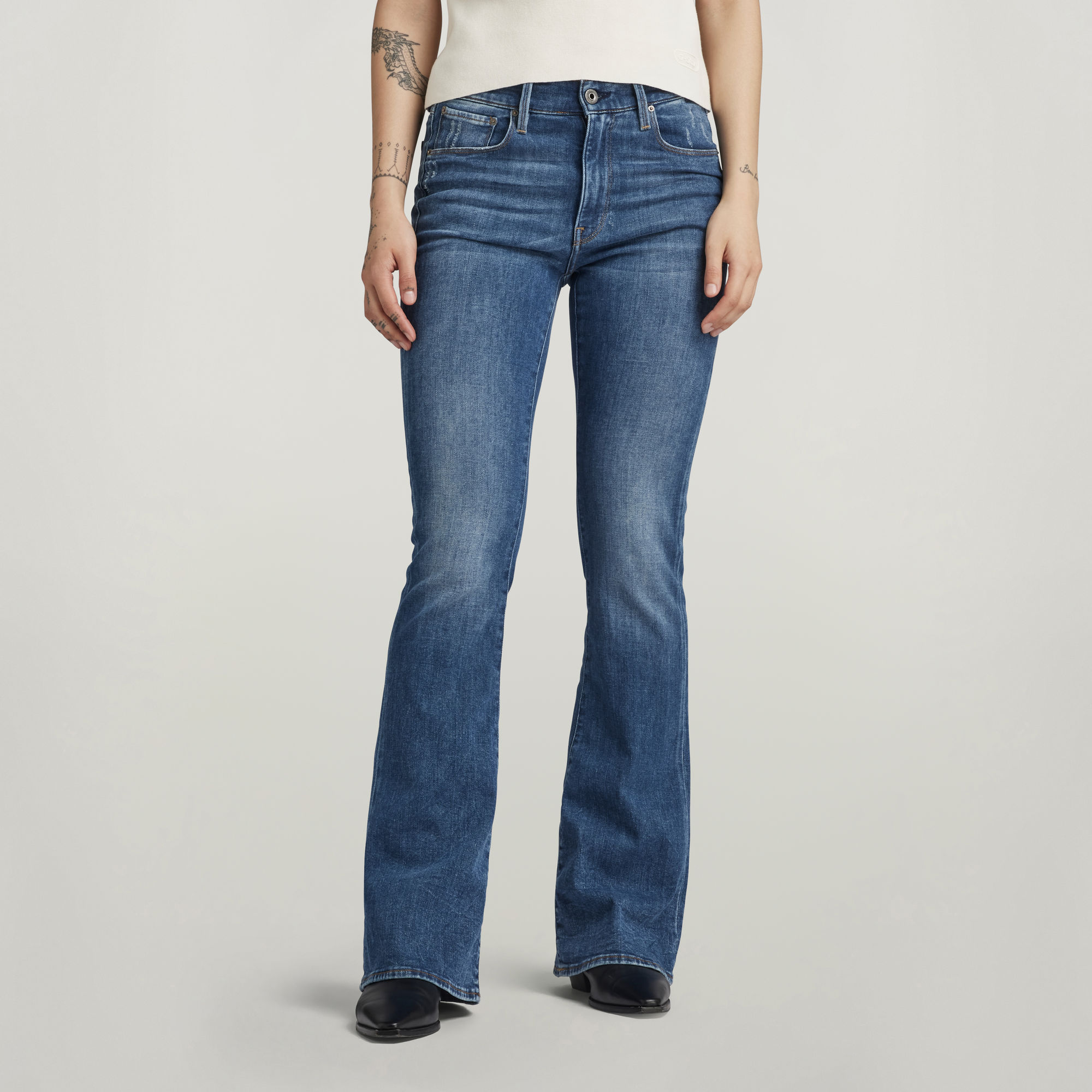 

Premium 3301 Flare Jeans - Midden blauw - Dames