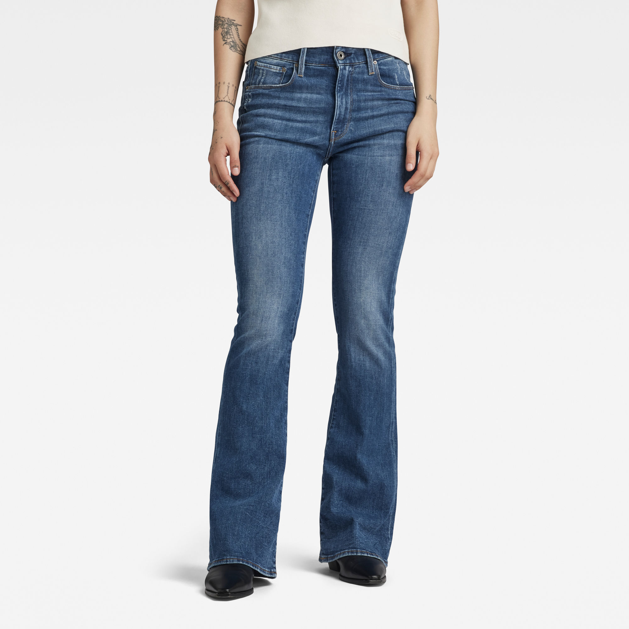 

Premium 3301 Flare Jeans - Midden blauw - Dames