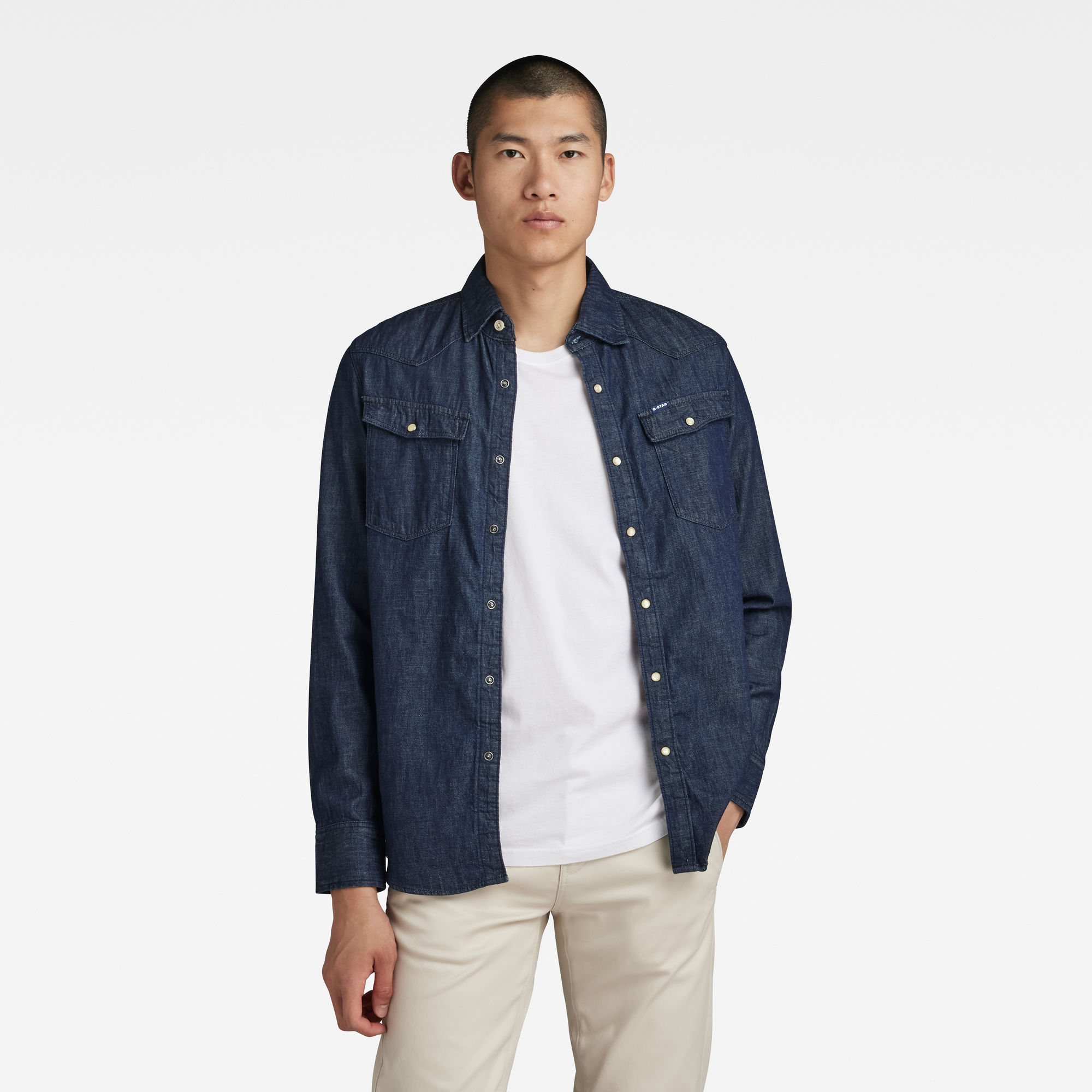 

Unisex 3301 Slim Shirt - Donkerblauw - Heren