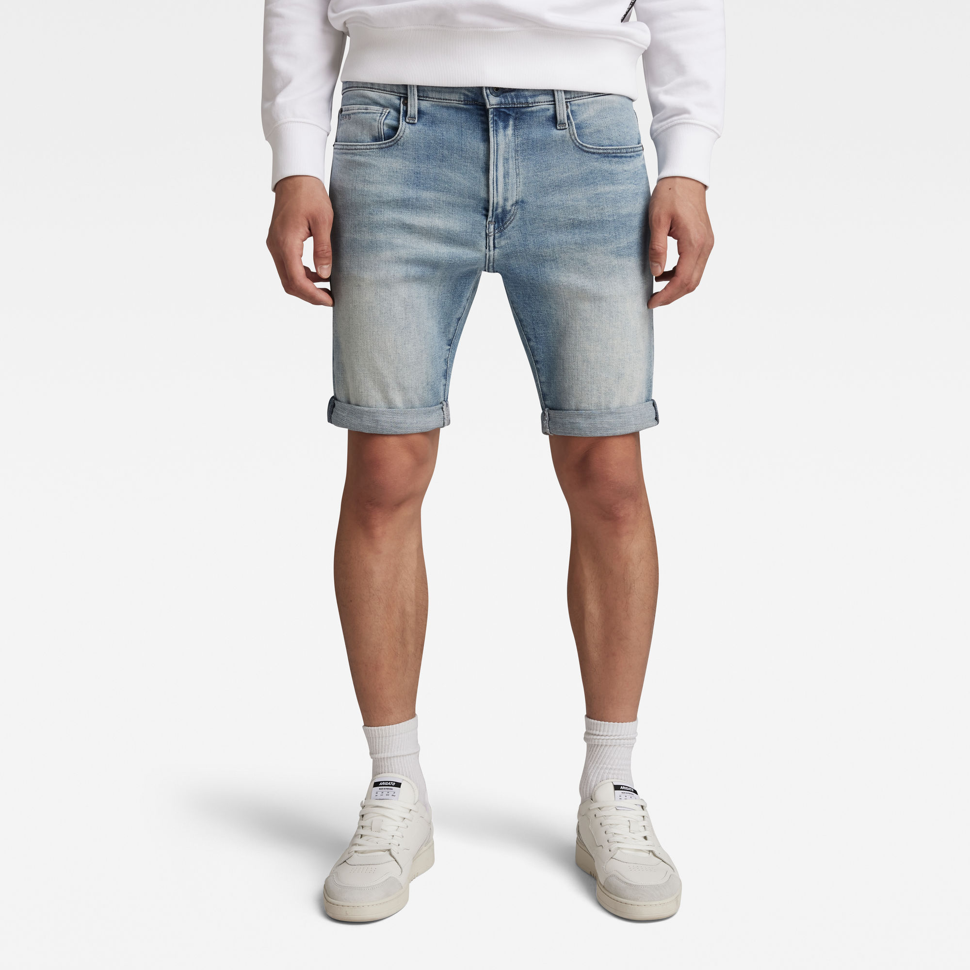 

3301 Slim Denim Shorts - Medium blue - Men