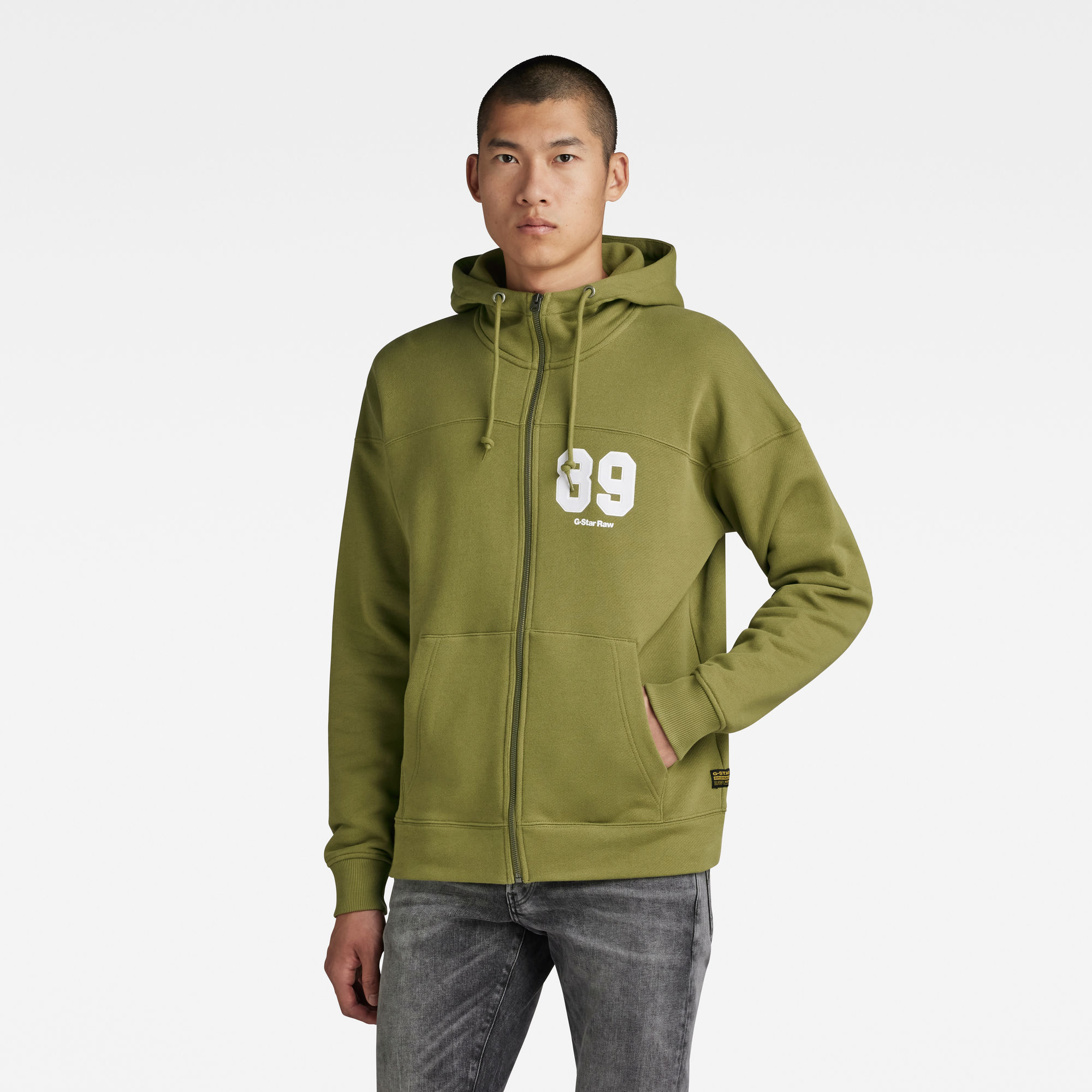 

Sports Zip Loose Hoodie - Green - Men