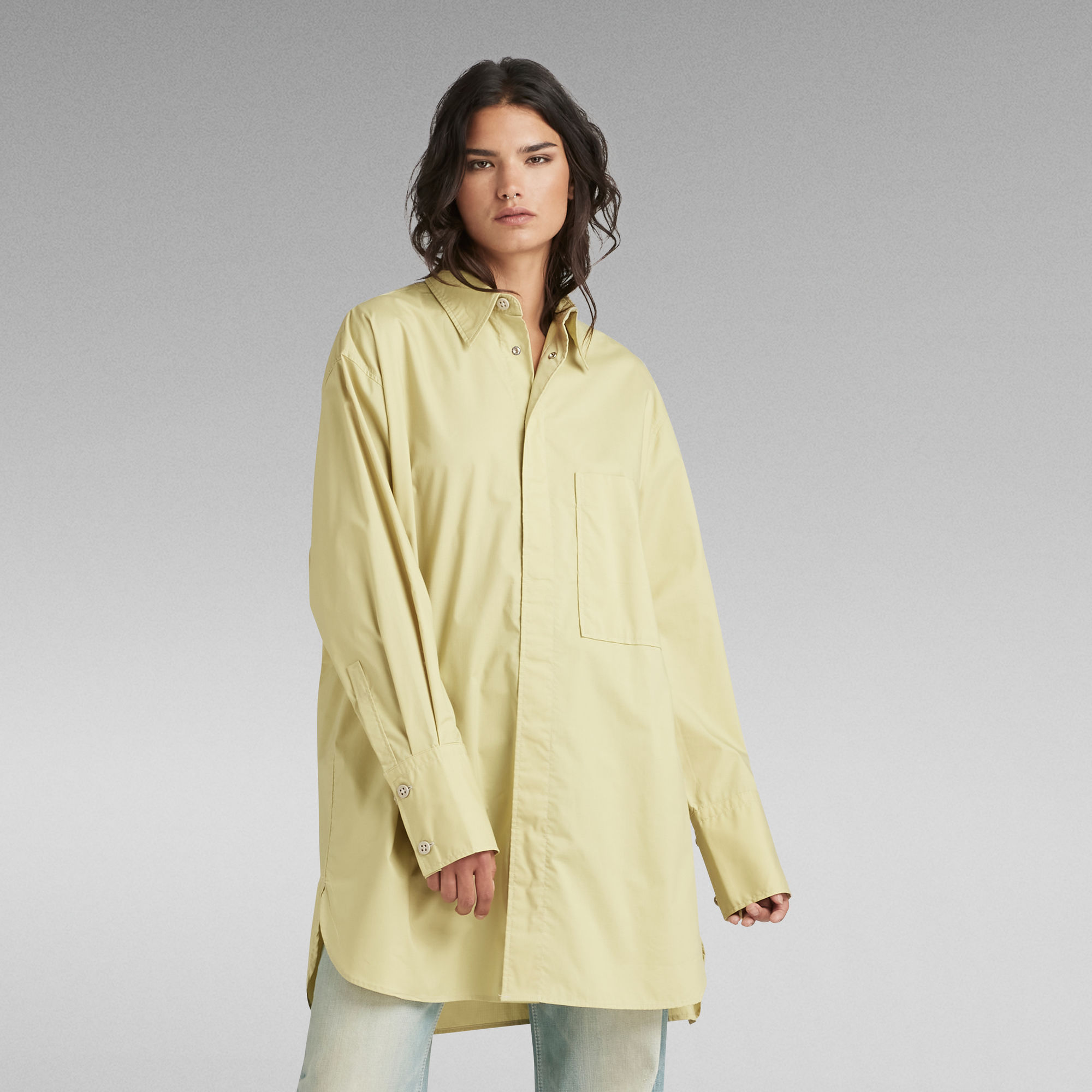 Oversized Boyfriend Hemd - Grün - Damen