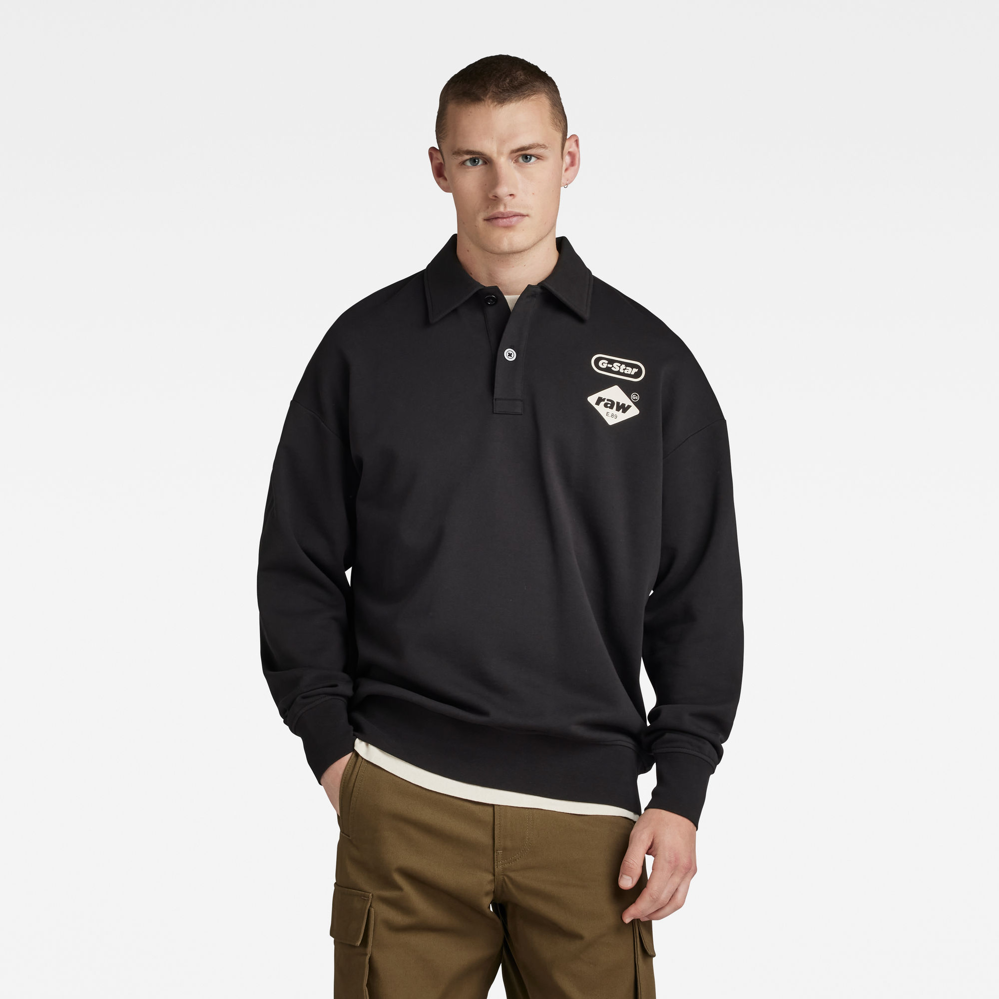 

Polo Loose Sweater - Black - Men