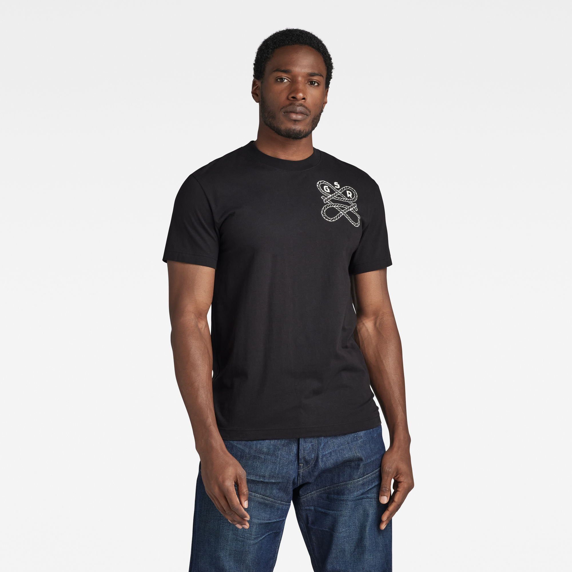 

Puff Print Back Graphic T-Shirt - Zwart - Heren