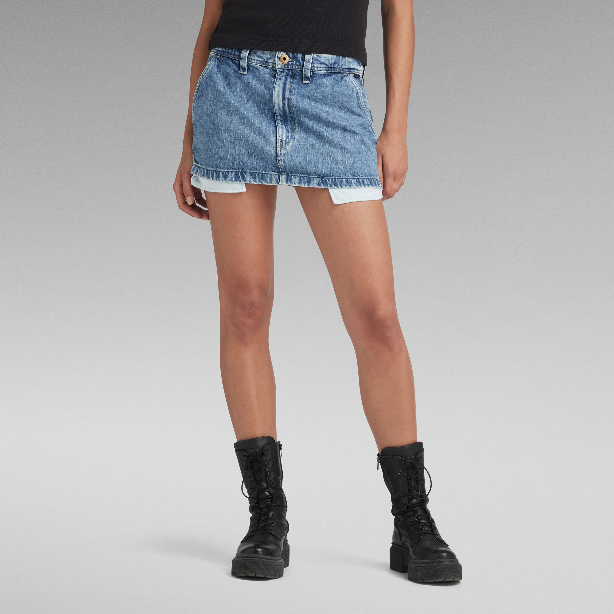 

Denim Mini Skirt - Medium blue - Women