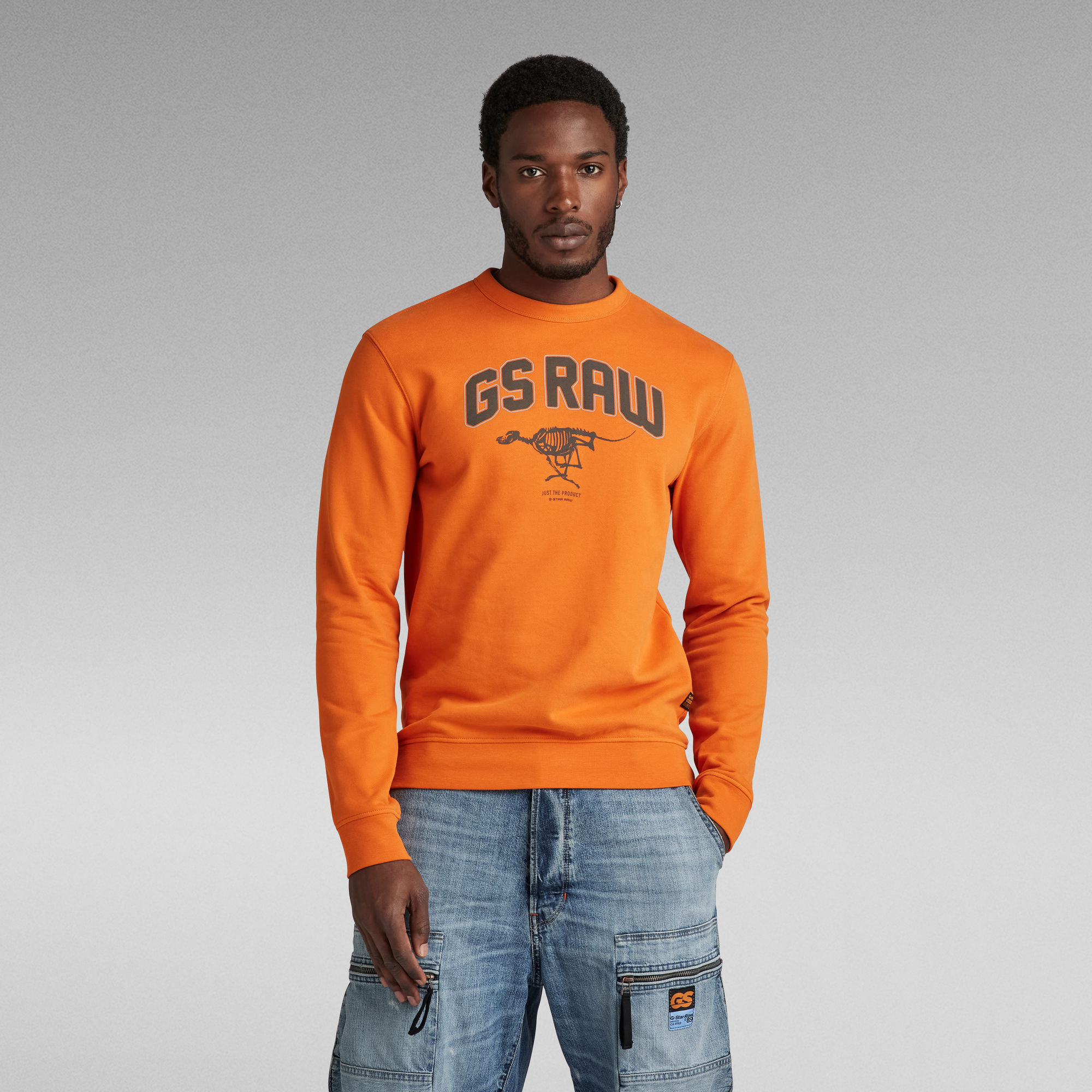 G-Star RAW Skeleton Dog Graphic Sweater Oranje Heren