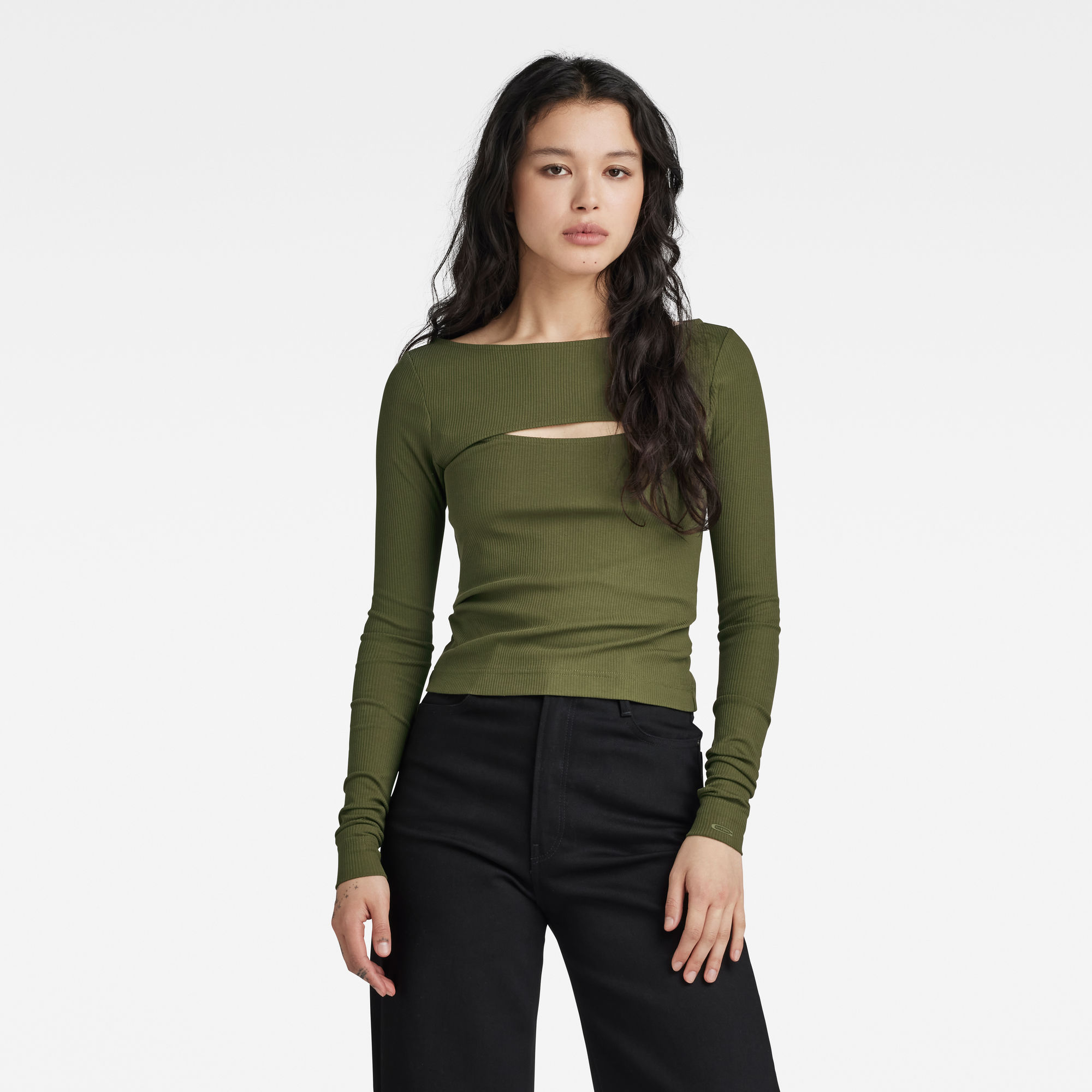 

Boothals Top Cut-Out Slim - Groen - Dames