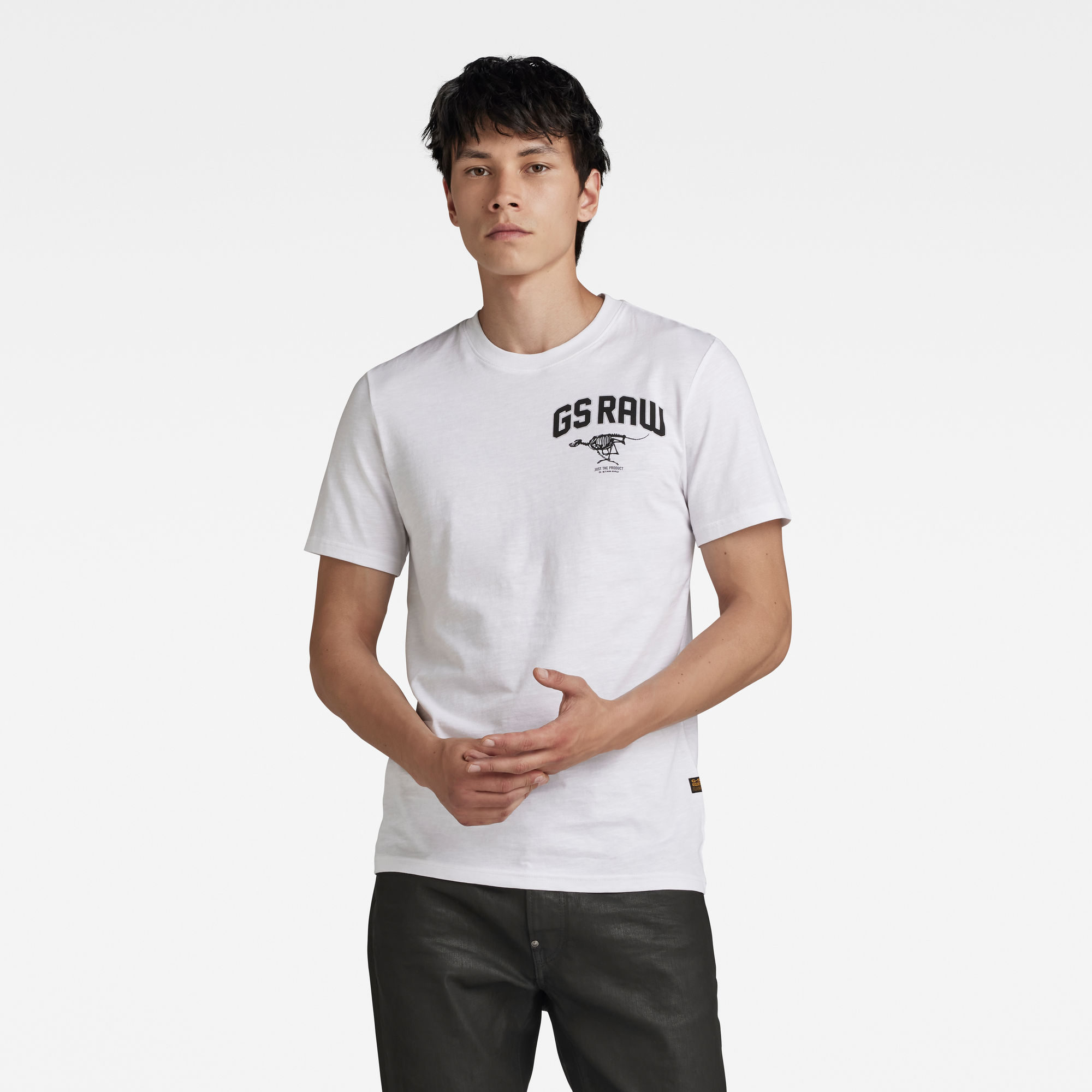 G-Star RAW Skeleton Dog Chest Graphic Slim T-Shirt Wit Heren