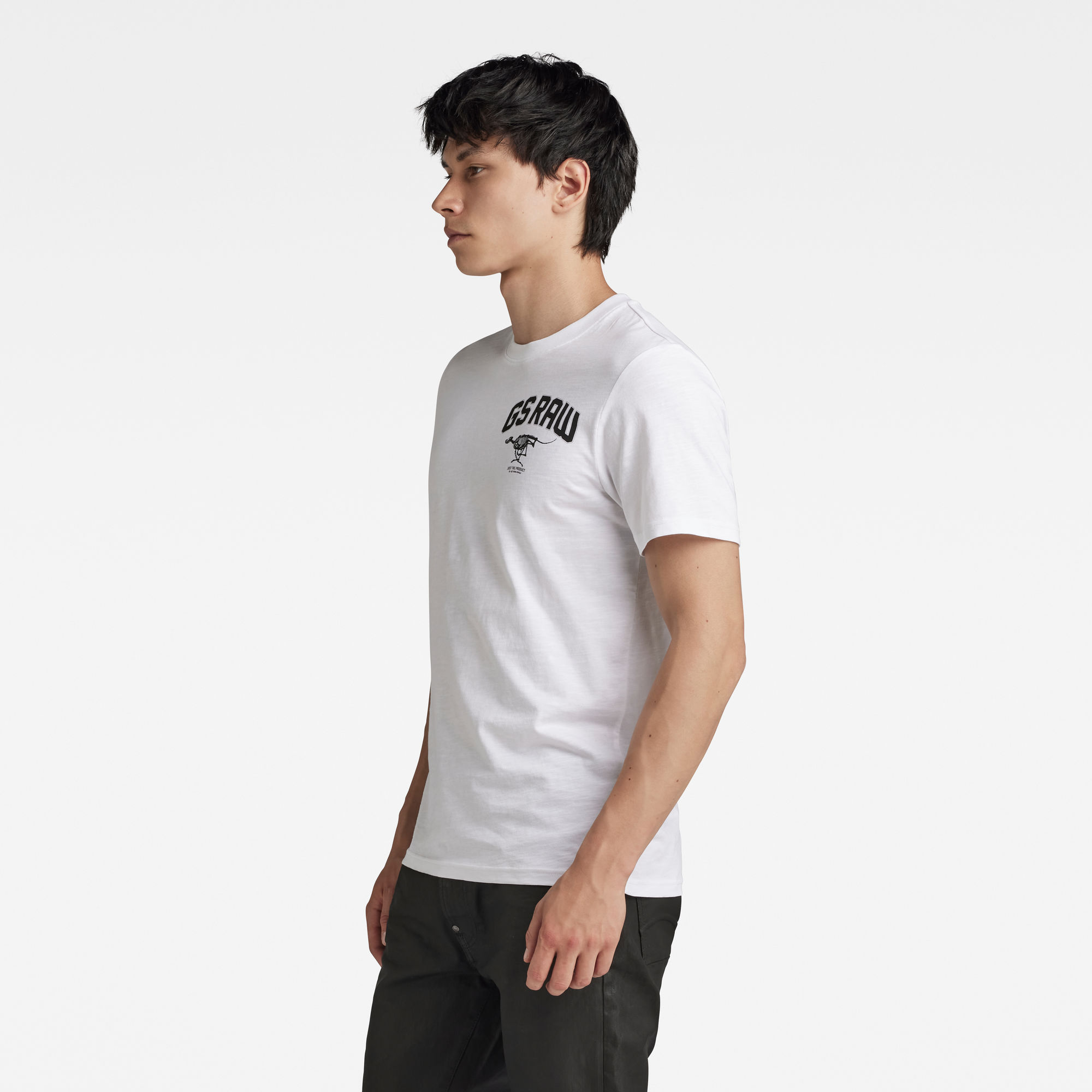 G-Star RAW Skeleton Dog Chest Graphic Slim T-Shirt Wit Heren