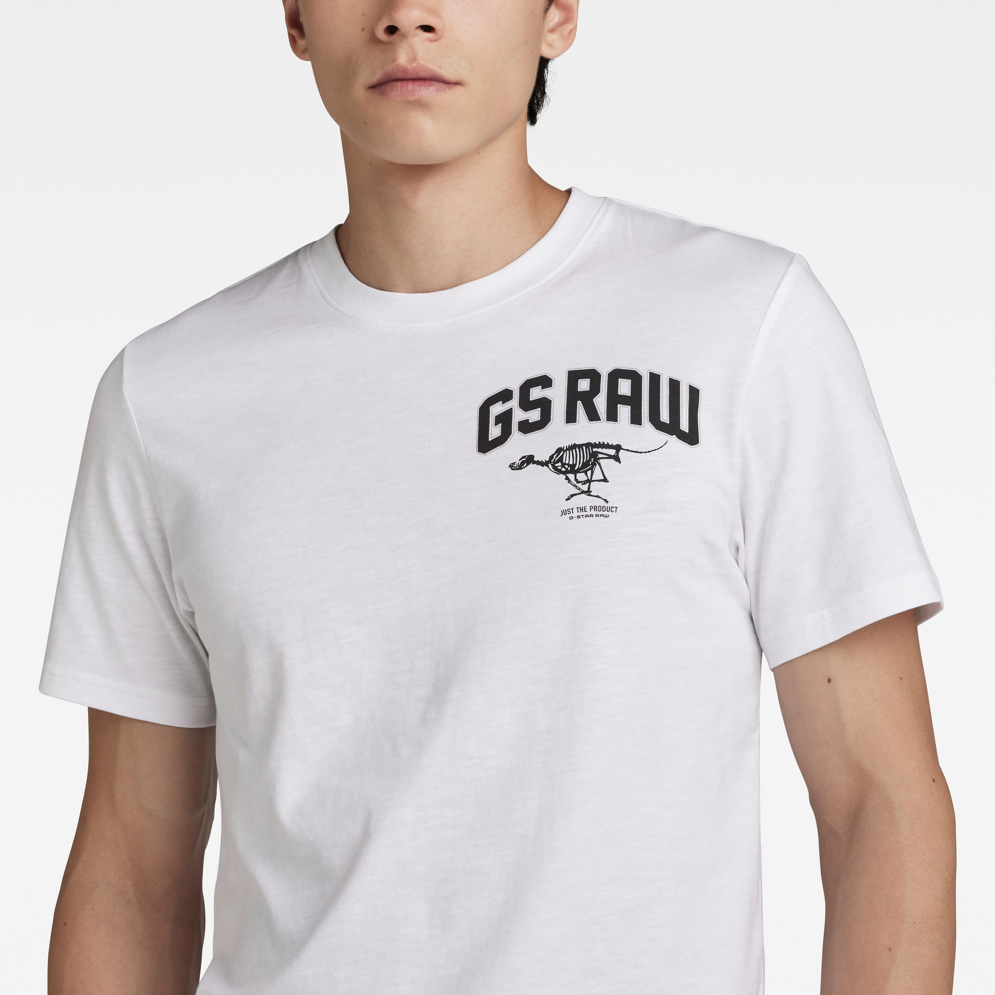 G-Star RAW Skeleton Dog Chest Graphic Slim T-Shirt Wit Heren