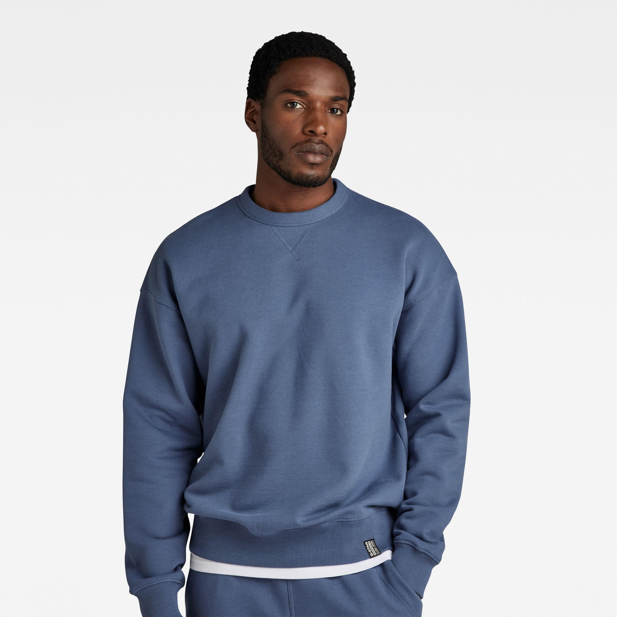 G-Star RAW Essential Unisex Loose Sweater Midden blauw Heren