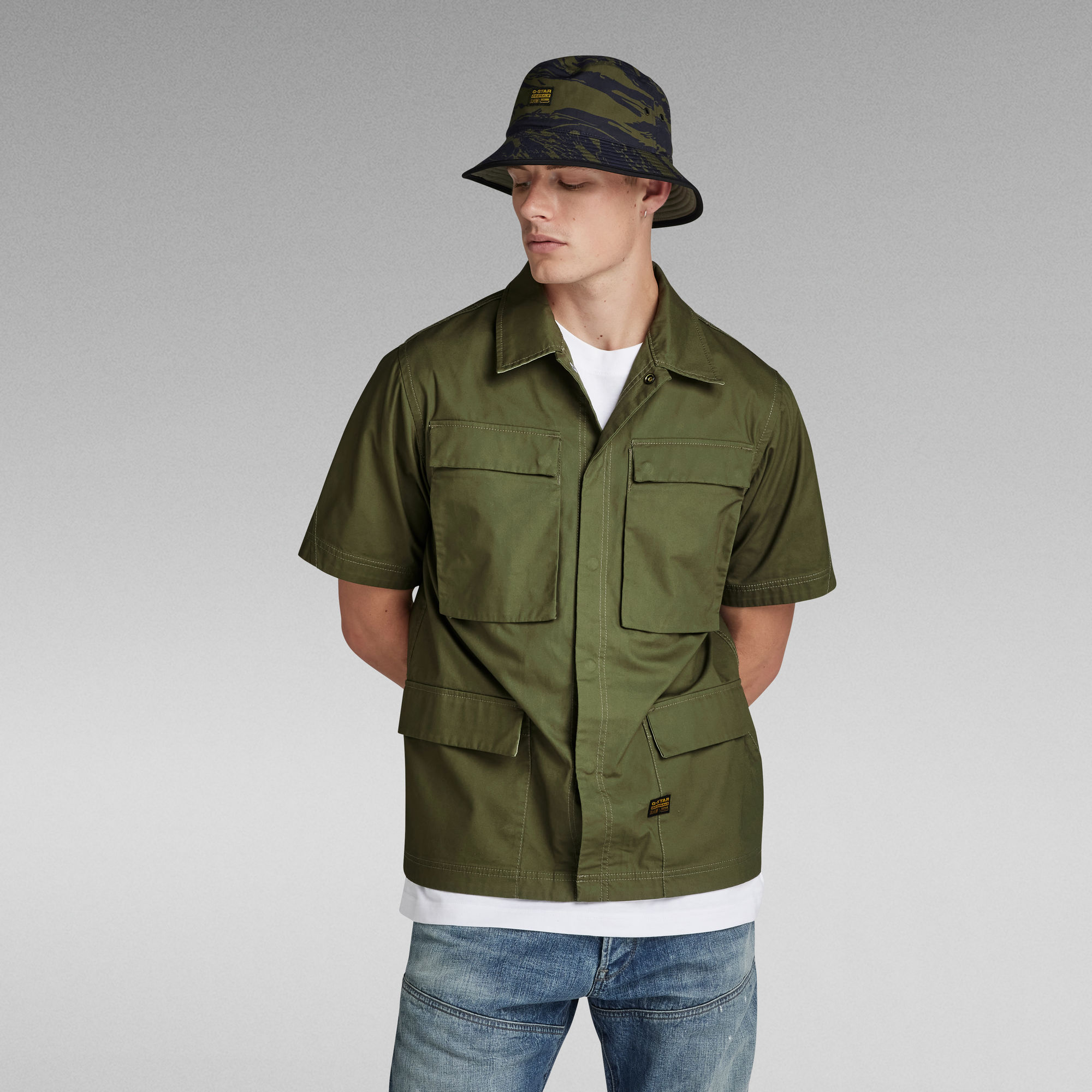 

R-3N Slim Overshirt - Green - Men