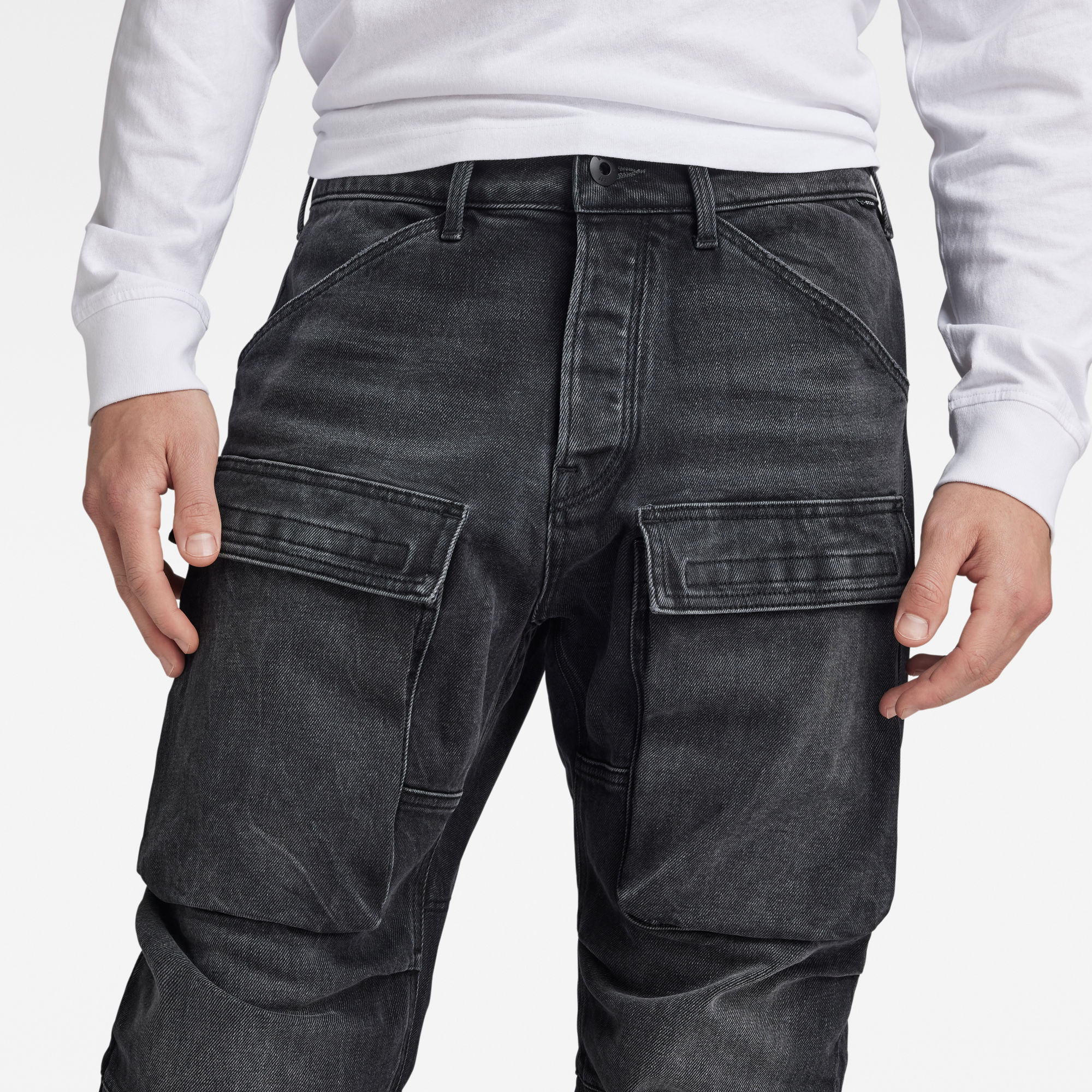 G-Star RAW 3D Straight Tapered Denim Cargo Broek Zwart Heren