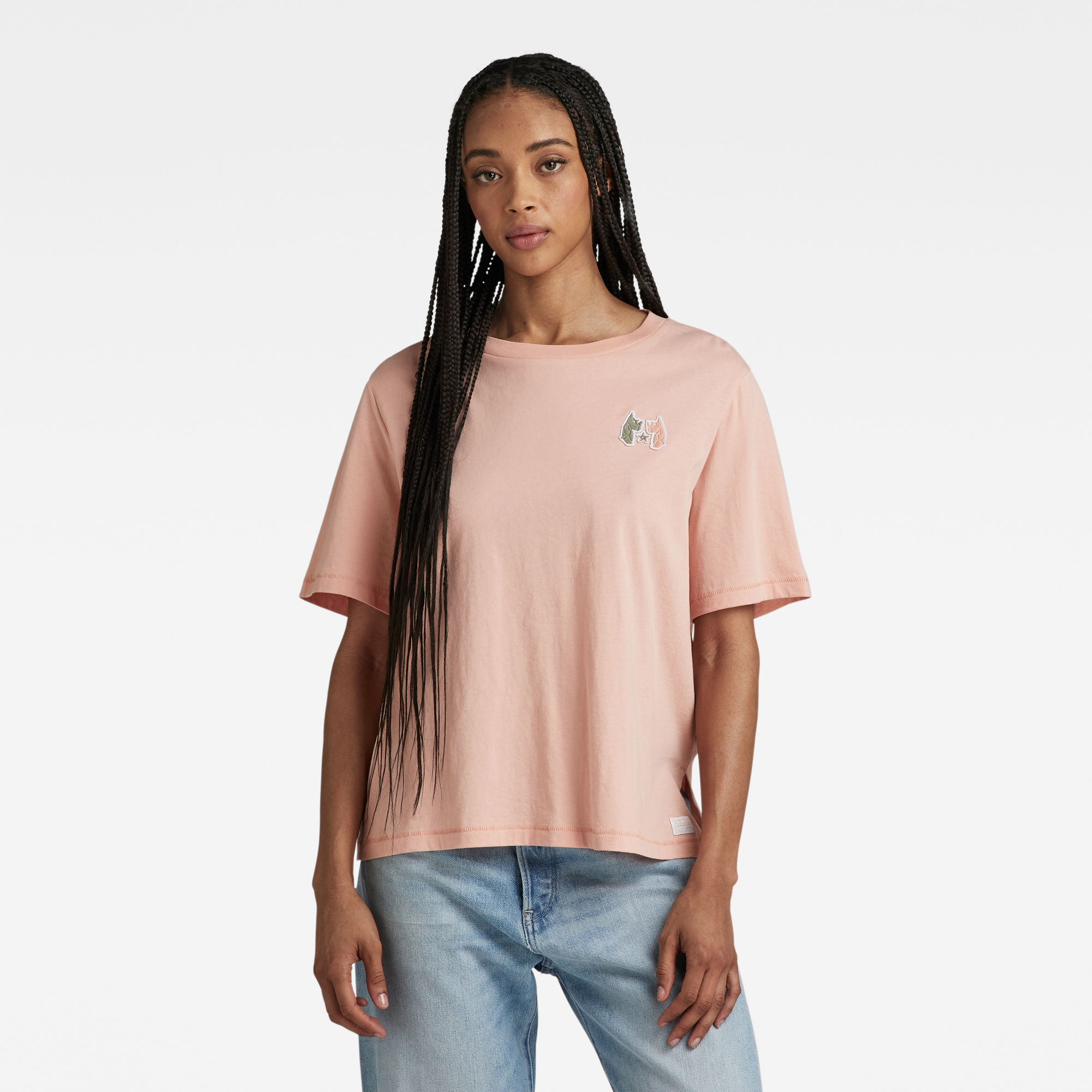 

G-Na Badge Boxy Top - Pink - Women