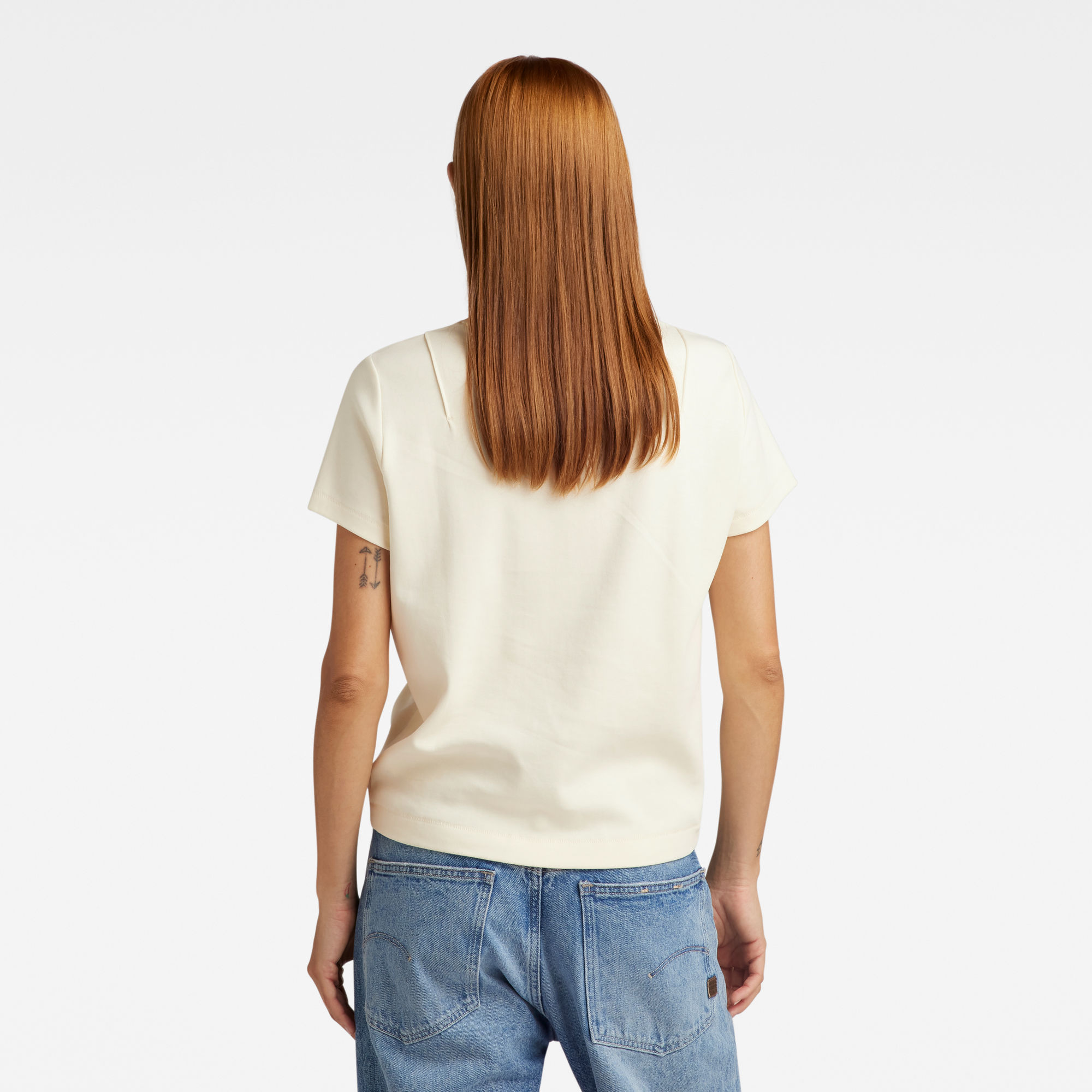 G-Star RAW Pintucked Tapered Top Beige Dames
