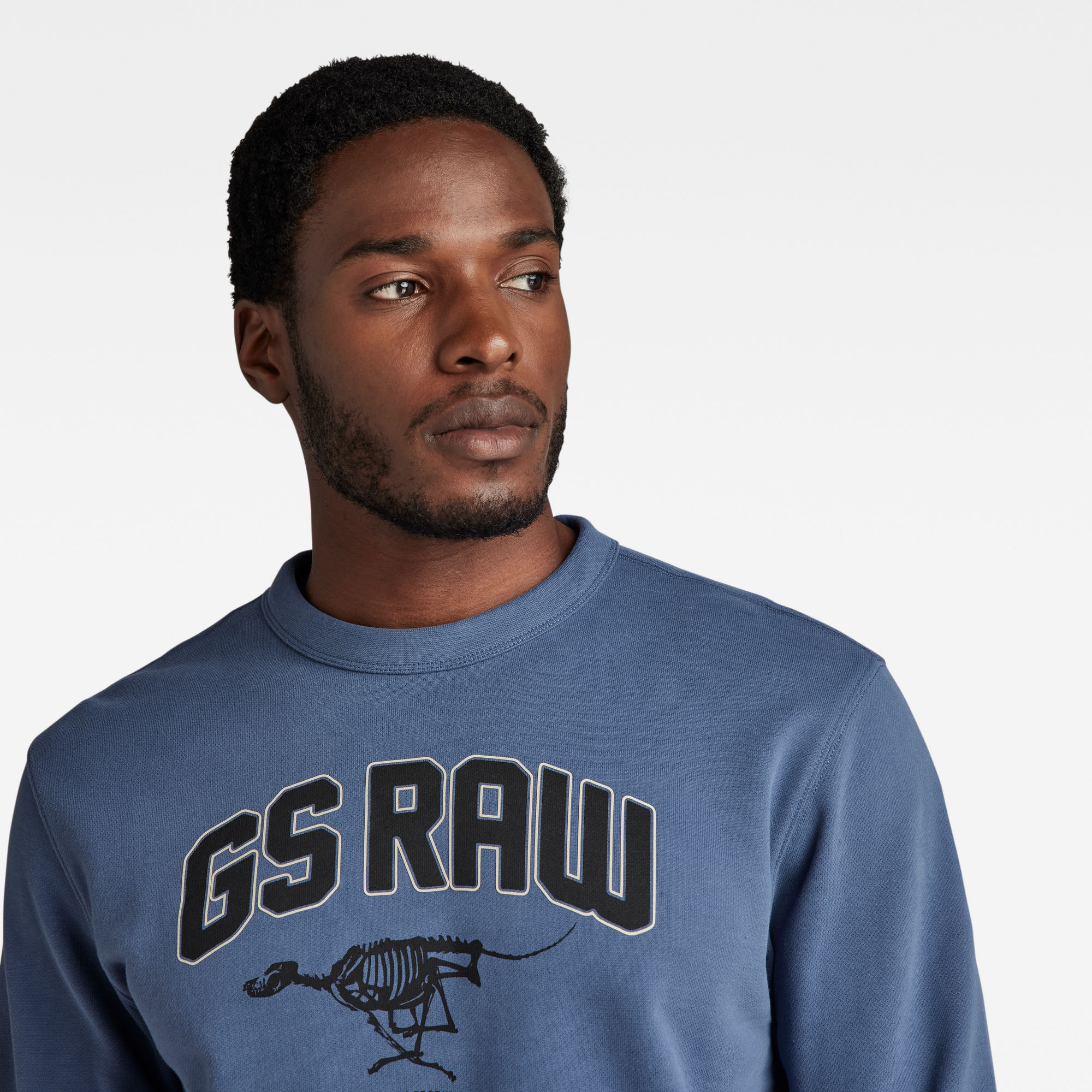 G-Star RAW Skeleton Dog Graphic Sweater Midden blauw Heren