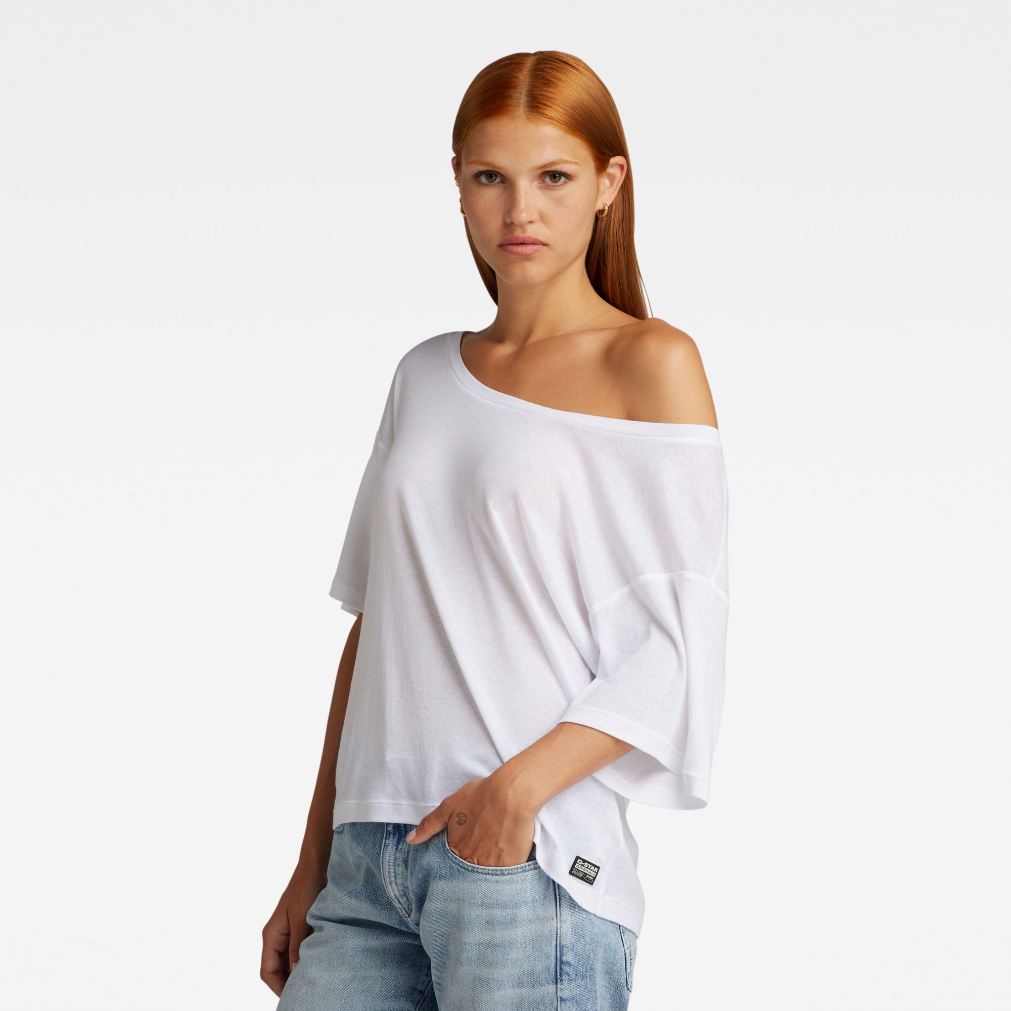 G-Star RAW Back Seam Loose Top Wit Dames