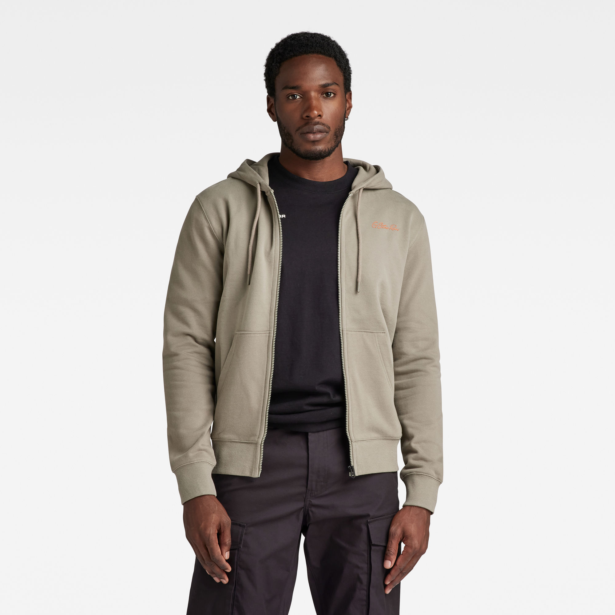 

Back Graphic Hoodie Met Rits - Groen - Heren