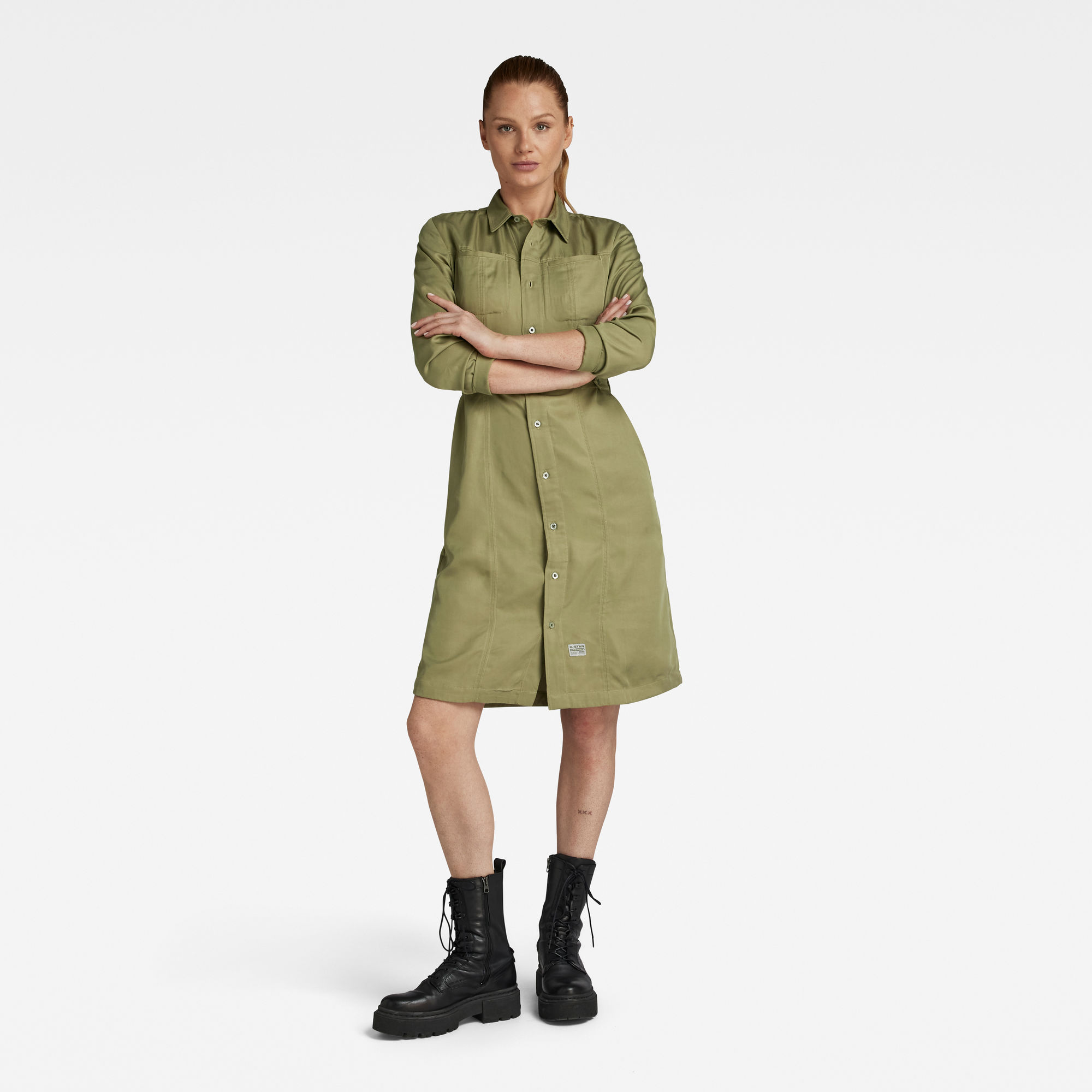 G-Star RAW Fitted Blousejurk Groen Dames