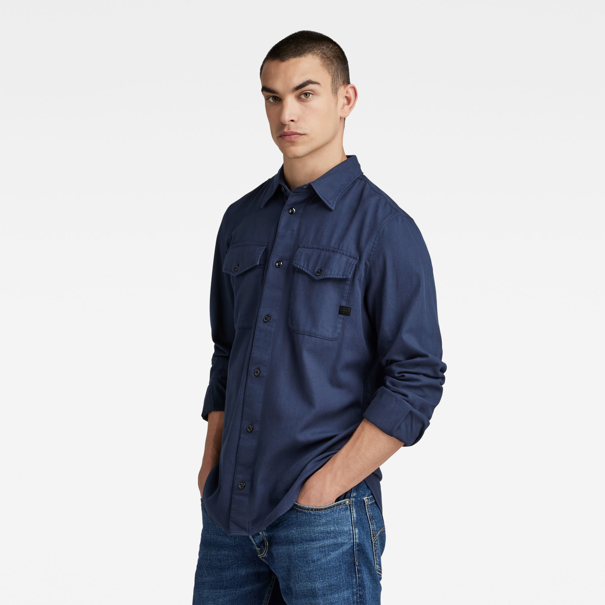 G-Star RAW Marine Slim Shirt Donkerblauw Heren