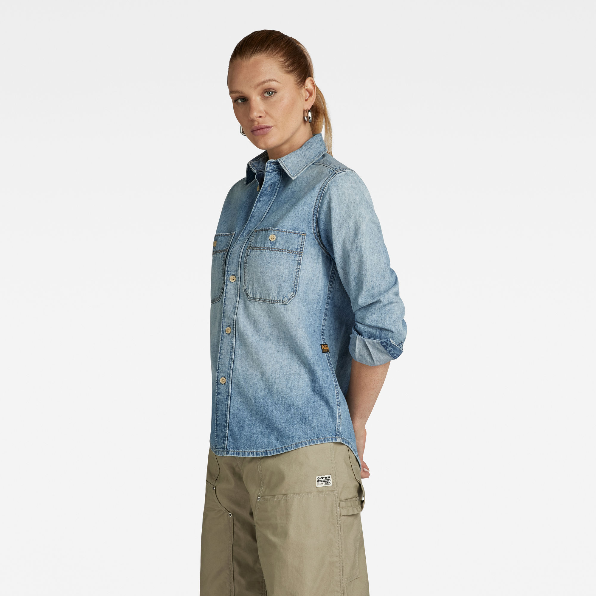 

Regular Denim Shirt - Light blue - Women
