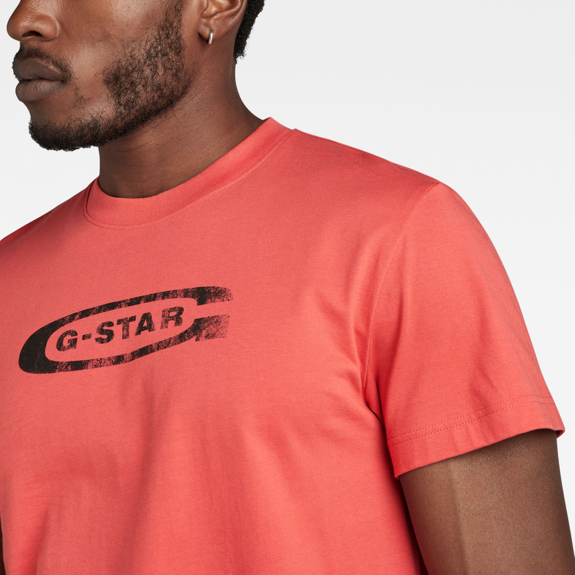 G-Star RAW Distressed Old School Logo T-Shirt Rood Heren