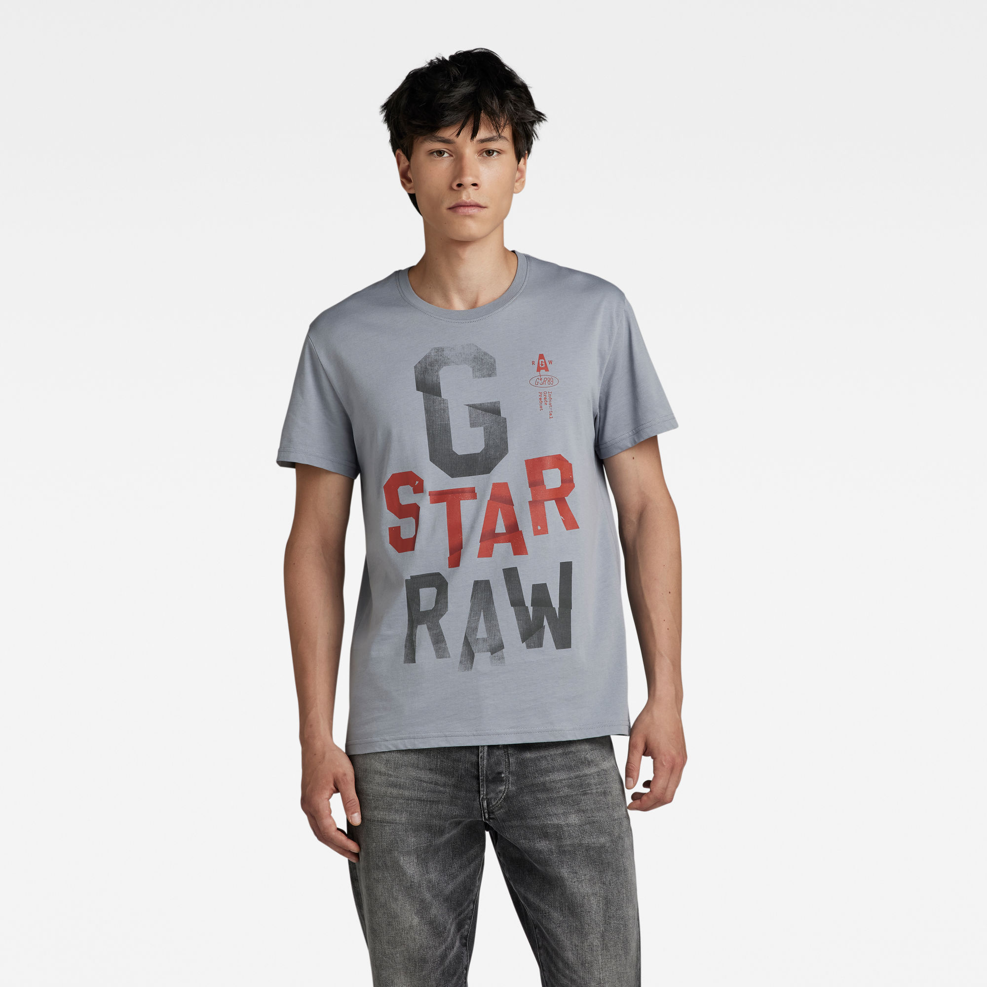 

Wrinkled letters T-Shirt - Grau - Herren
