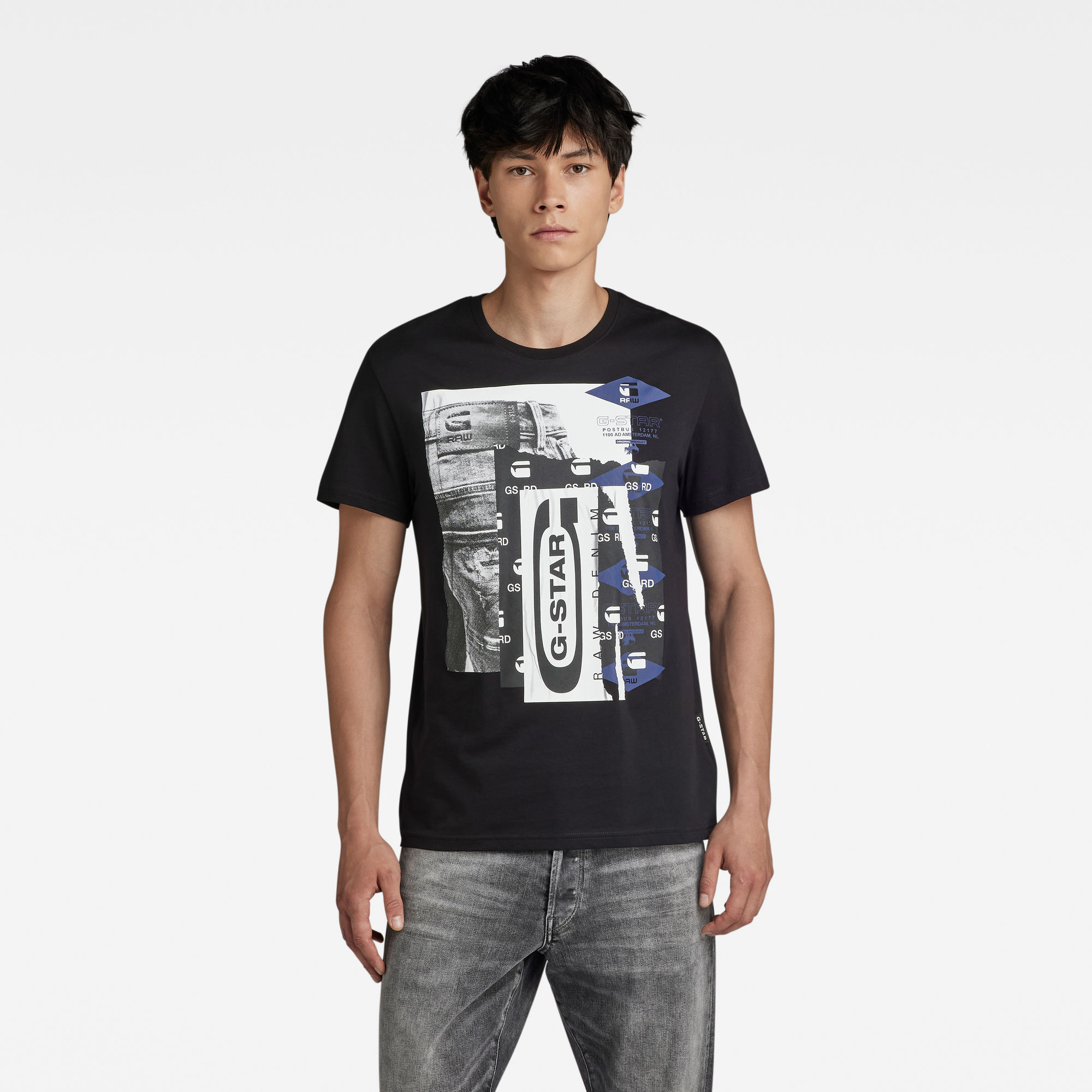 

Denim graphic T-Shirt - Schwarz - Herren
