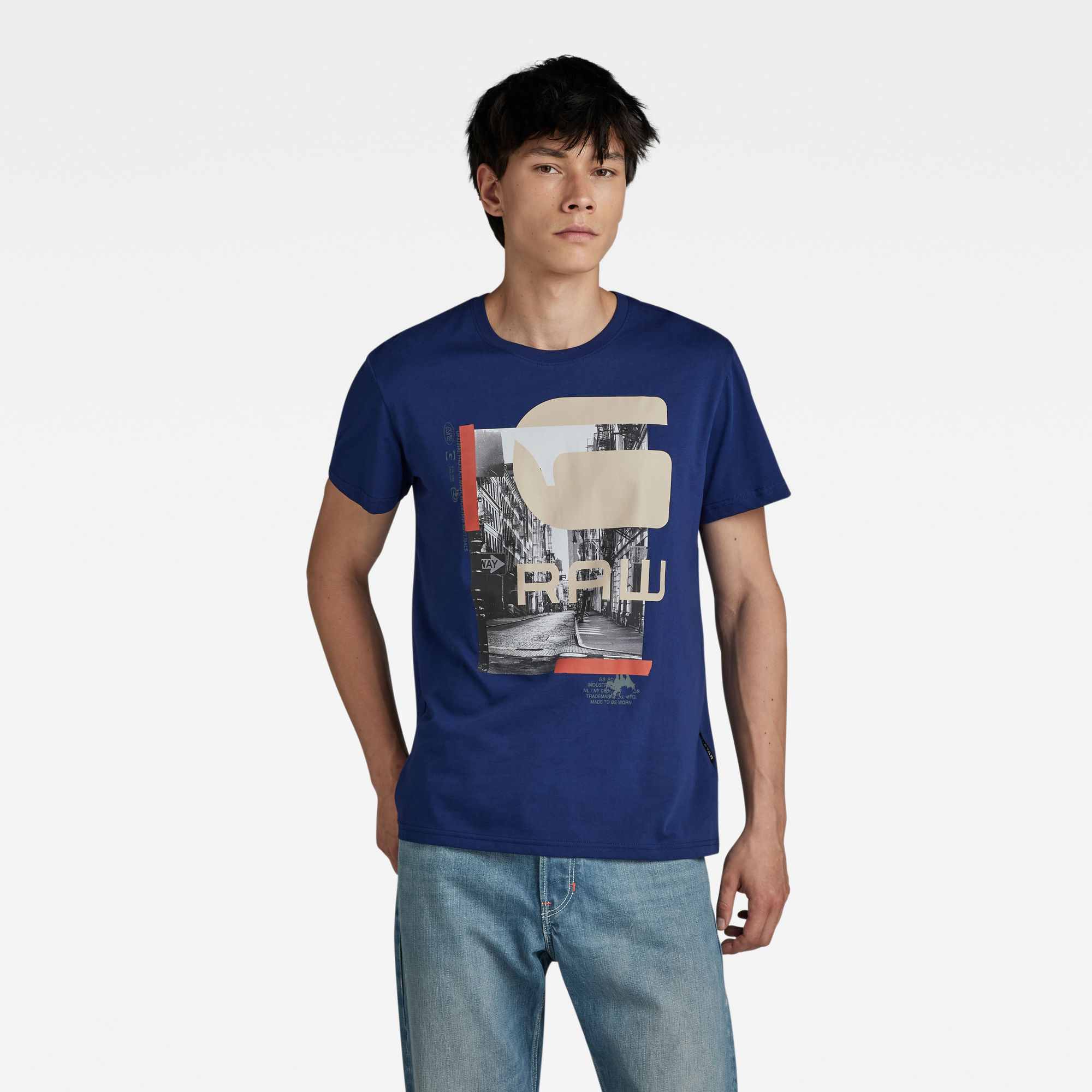

City Graphic T-Shirt - Mittelblau - Herren