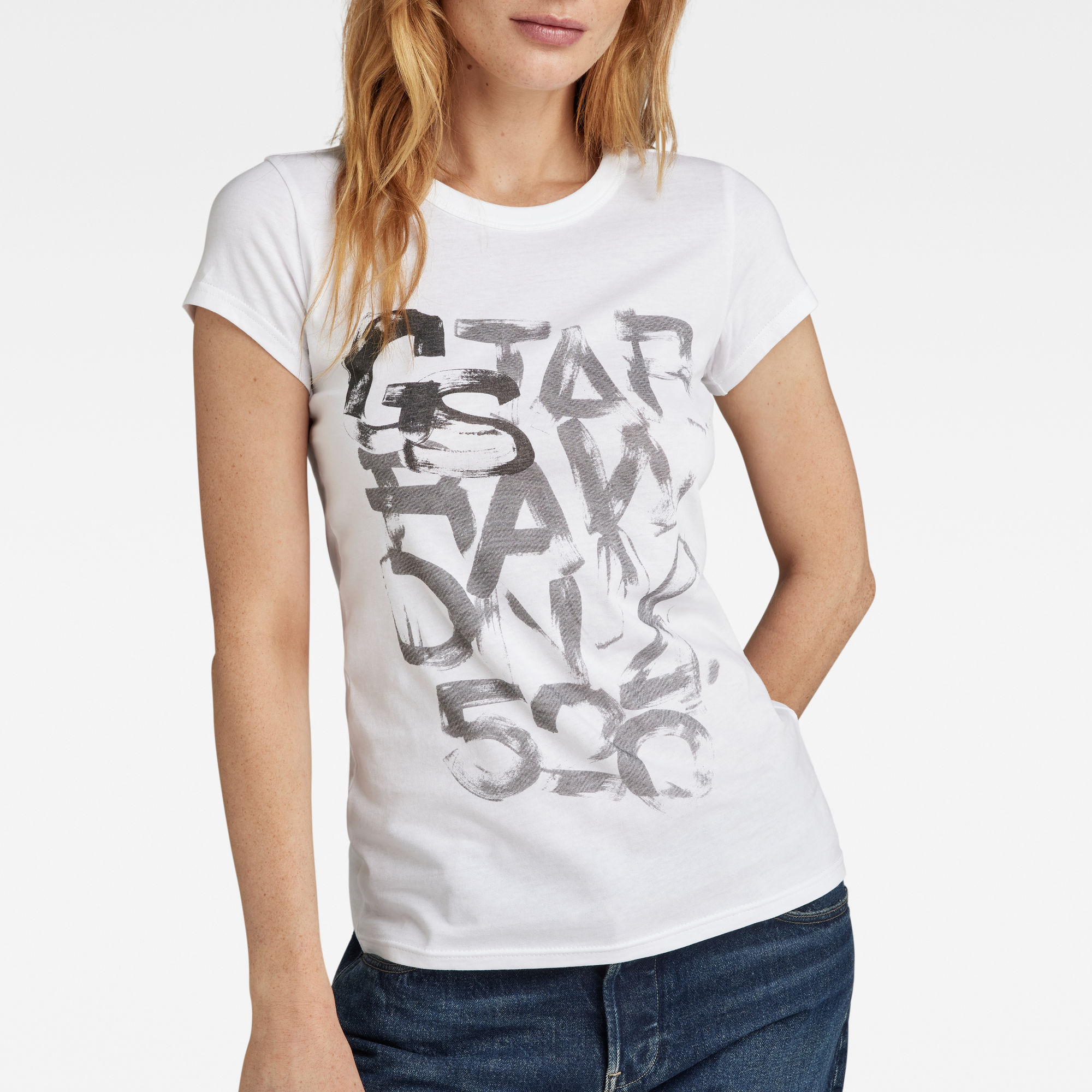 G-Star RAW Graphic 2 Slim Top Wit Dames