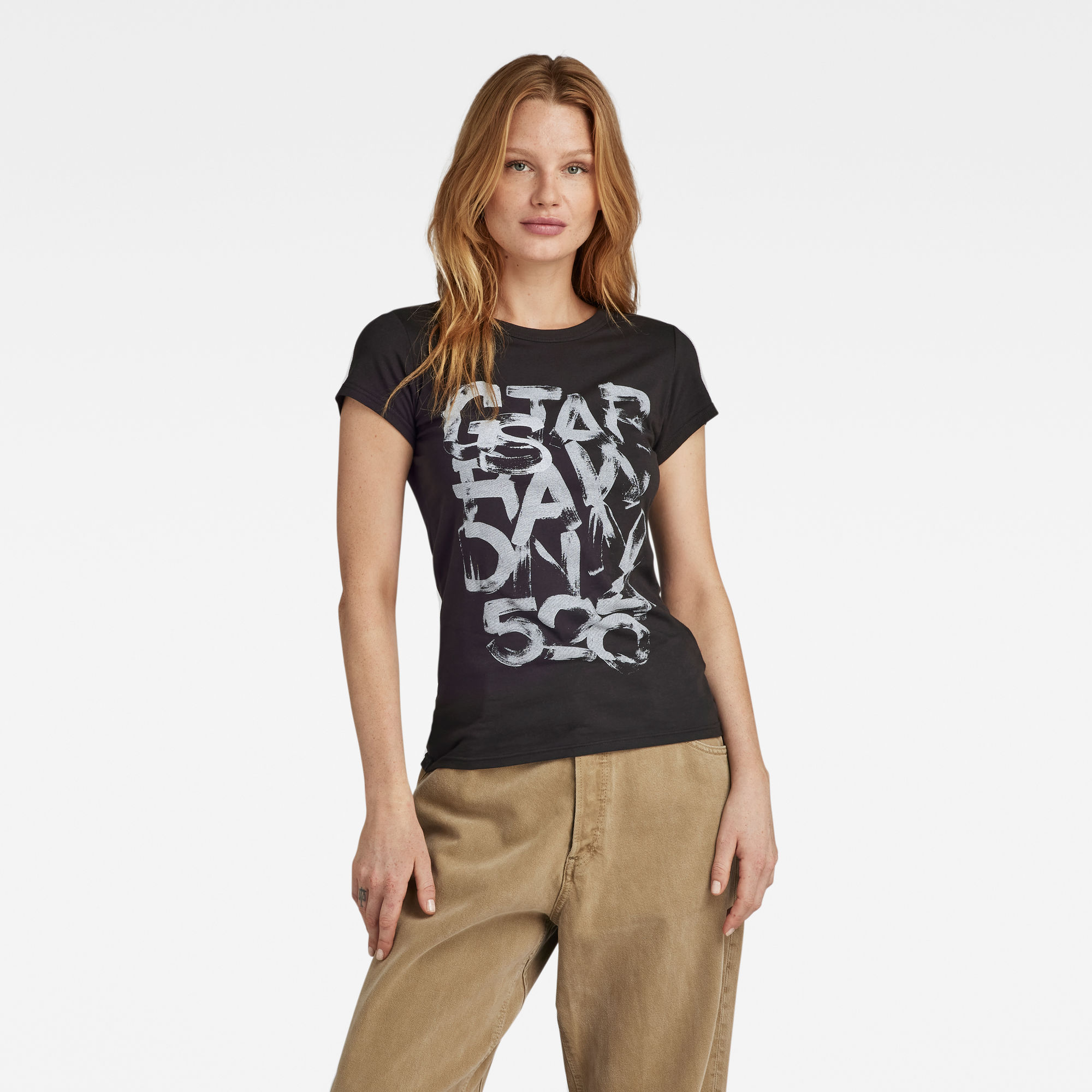 

Graphic 2 Slim Top - Schwarz - Damen