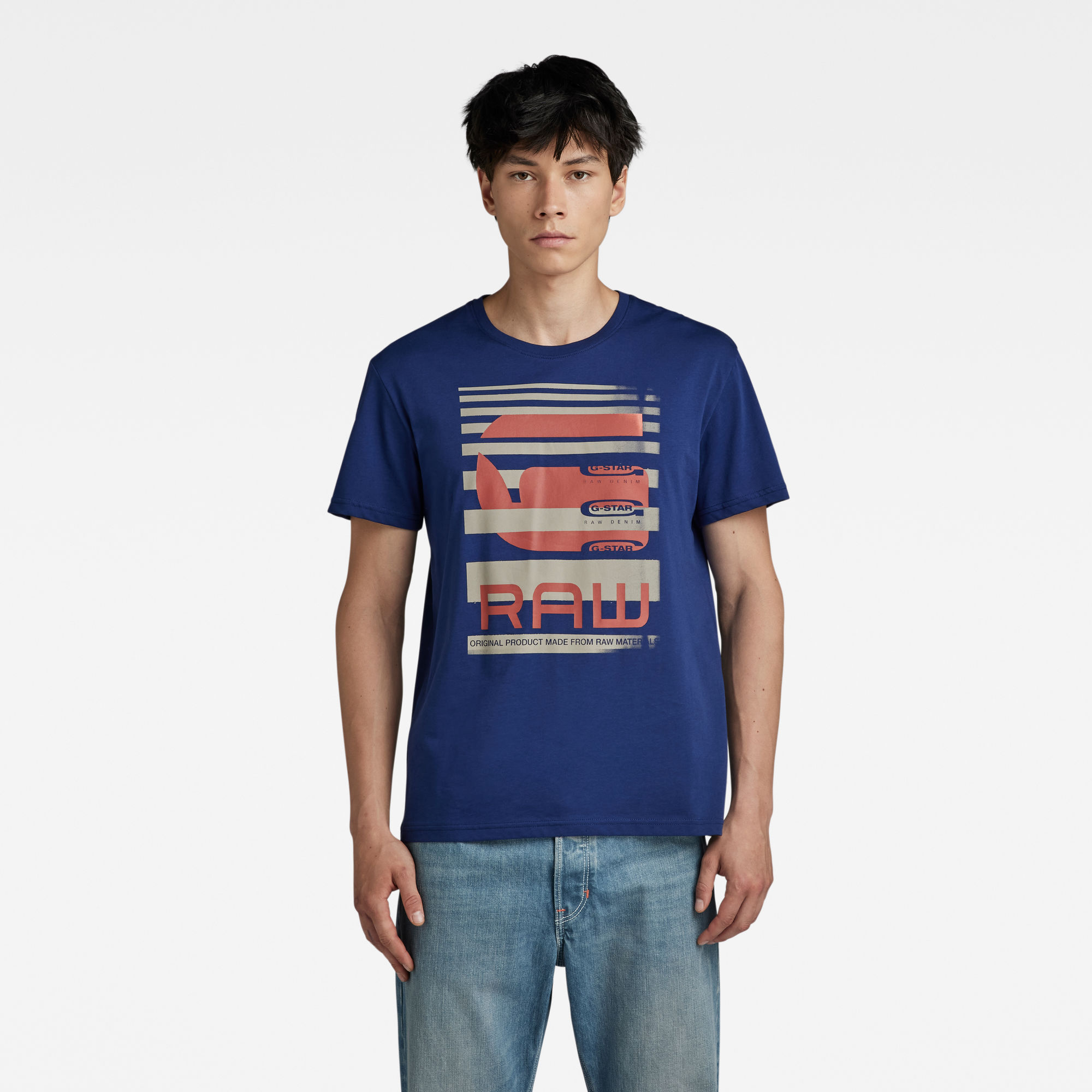 

Faded burger logo T-Shirt - Medium blue - Men