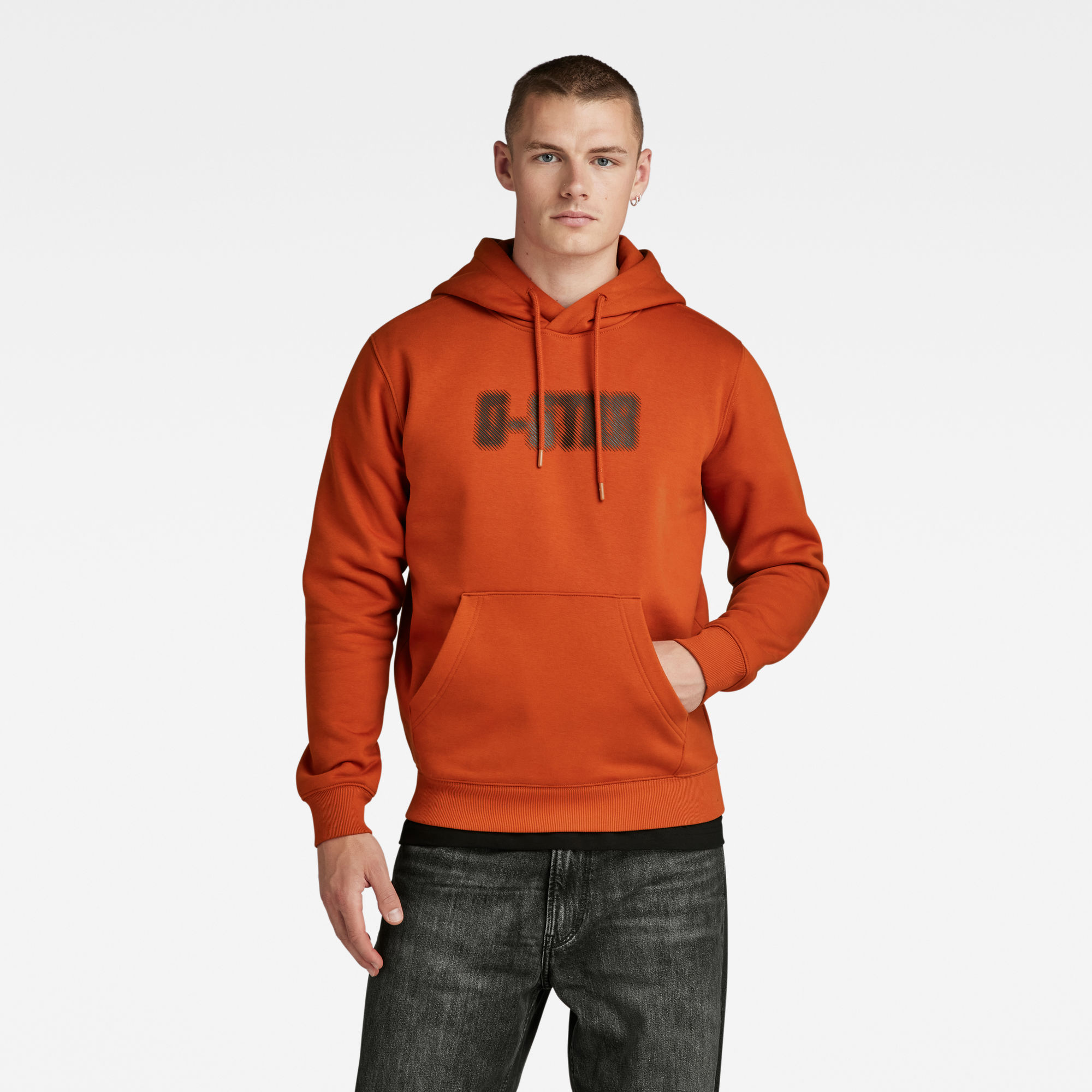 

Dotted Hooded Sweatshirt - Orange - Herren