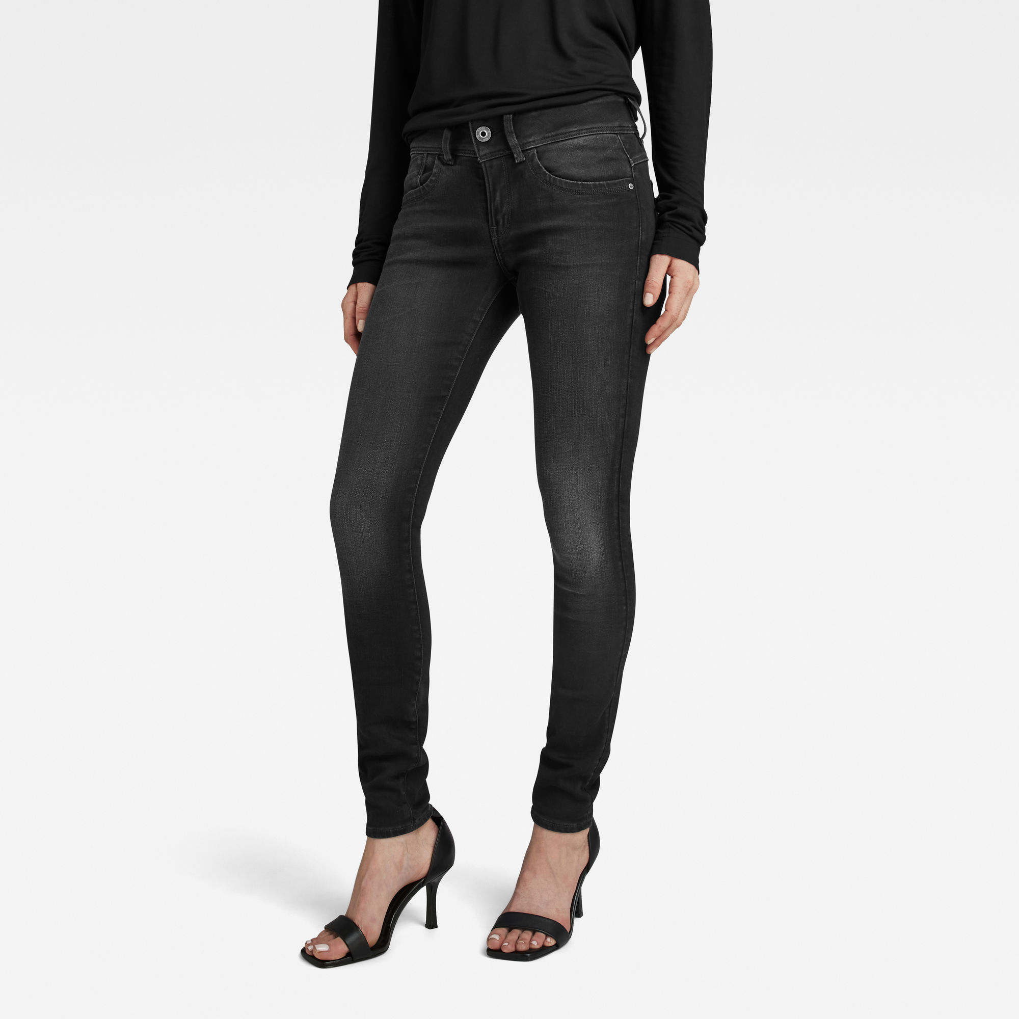 

Lynn Mid Skinny Jeans - Black - Women