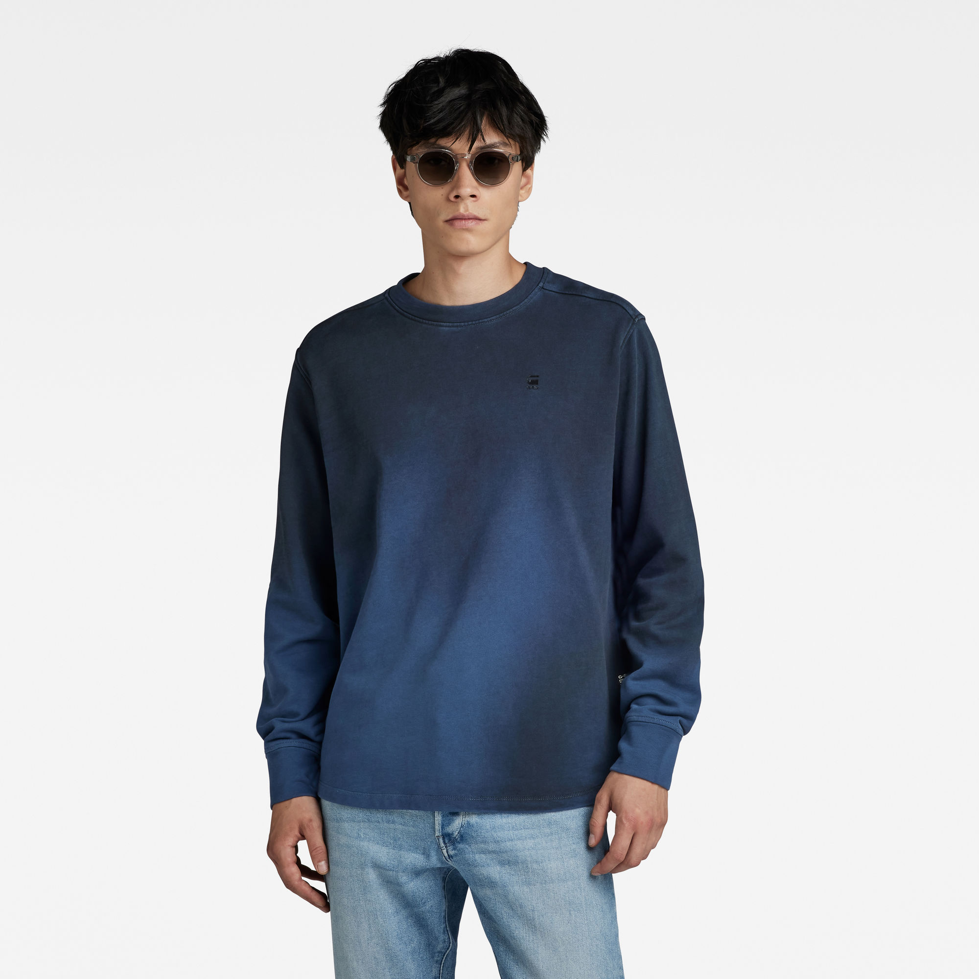 

Hand Sprayed Lash Sweater - Medium blue - Men