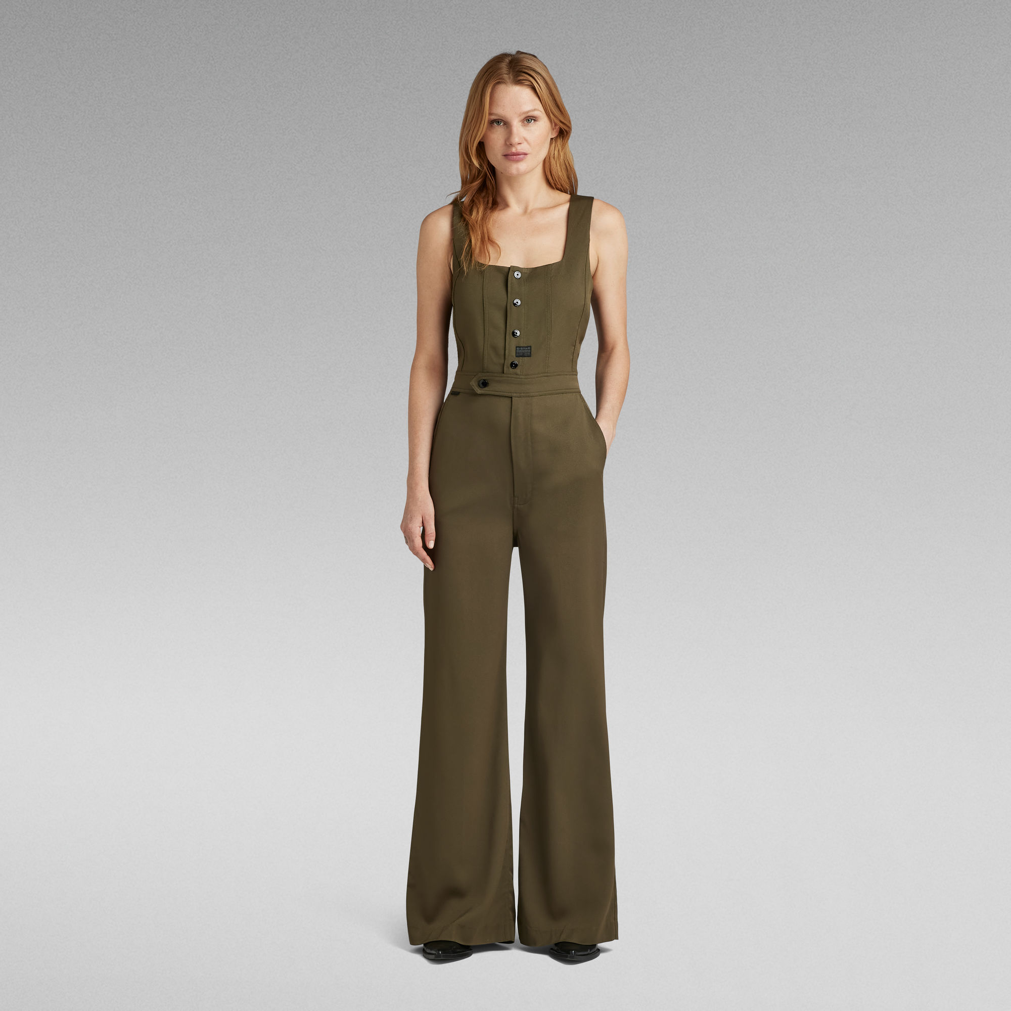 

High Waist Jumpsuit - Green - Women