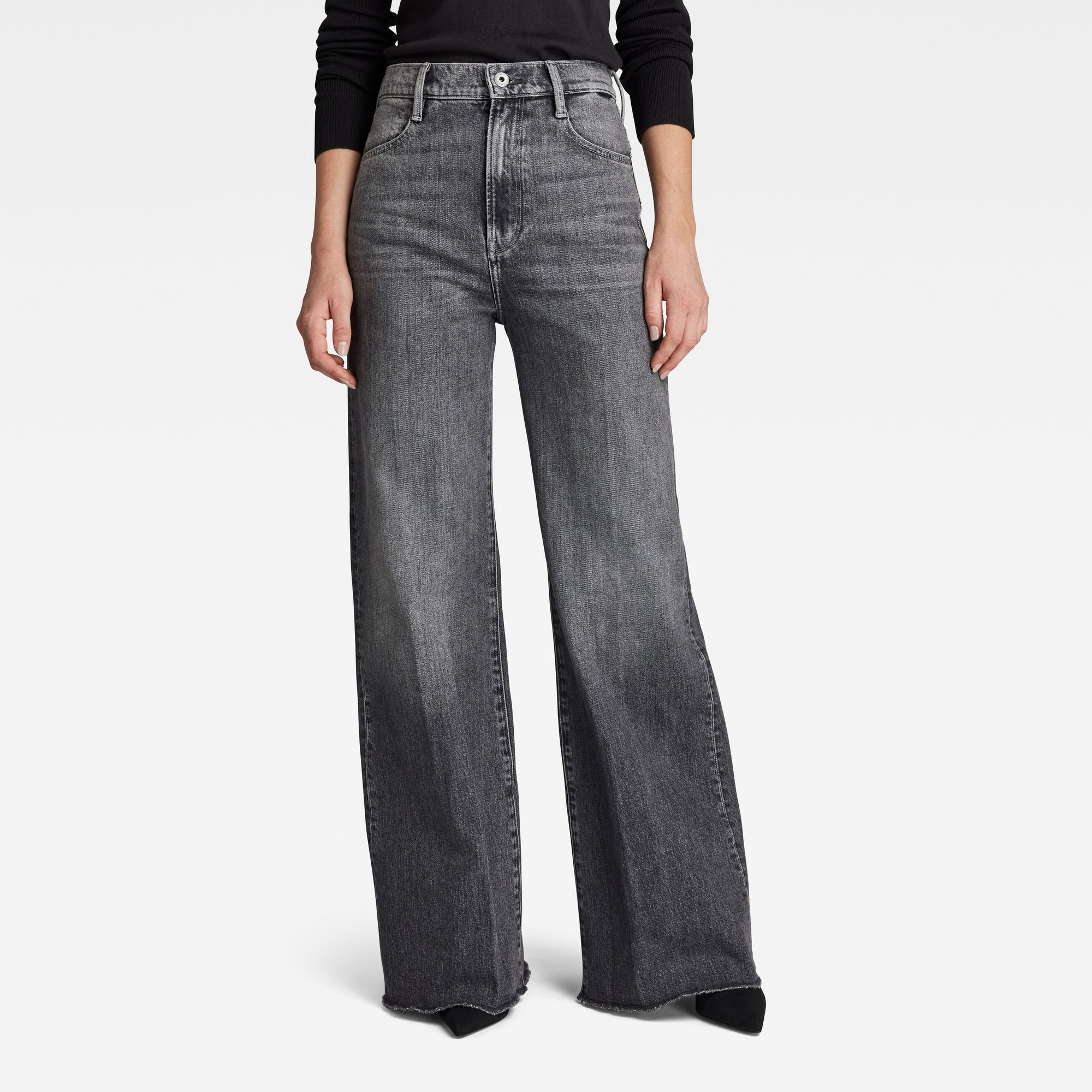 G-Star RAW Deck Ultra High Wide Leg Jeans Grijs Dames