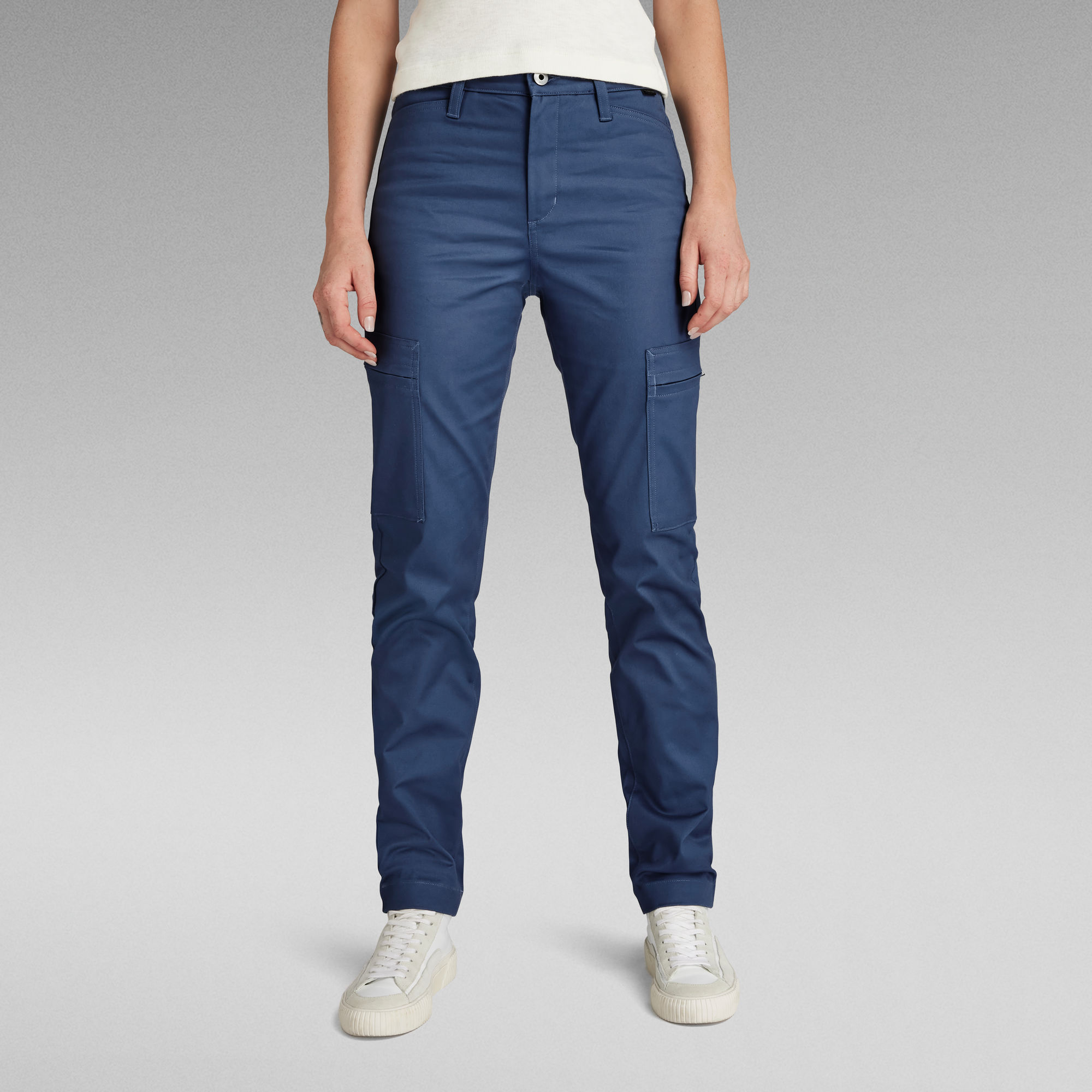 Slim Cargohose - Mittelblau - Damen