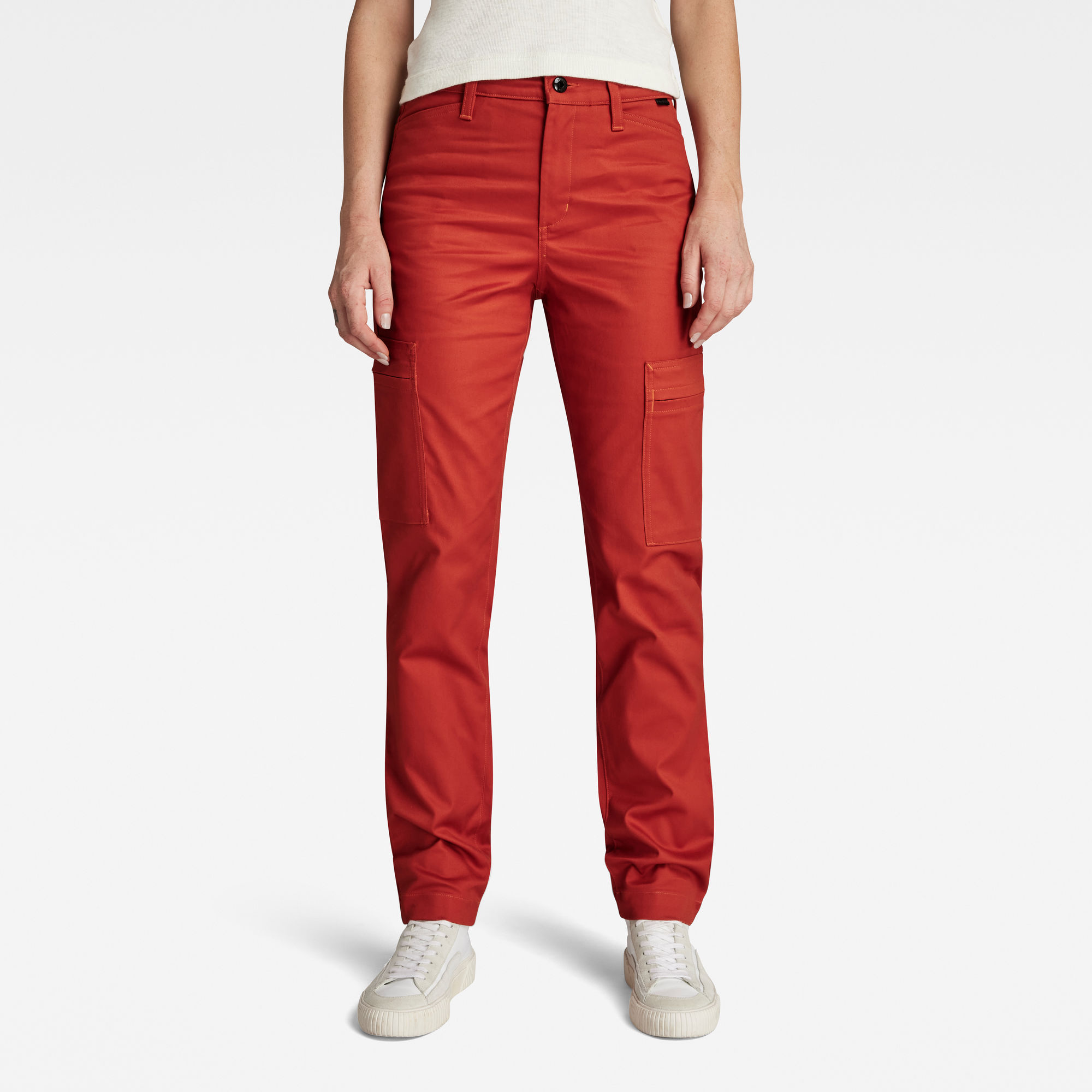 

Slim Cargo Broek - Oranje - Dames