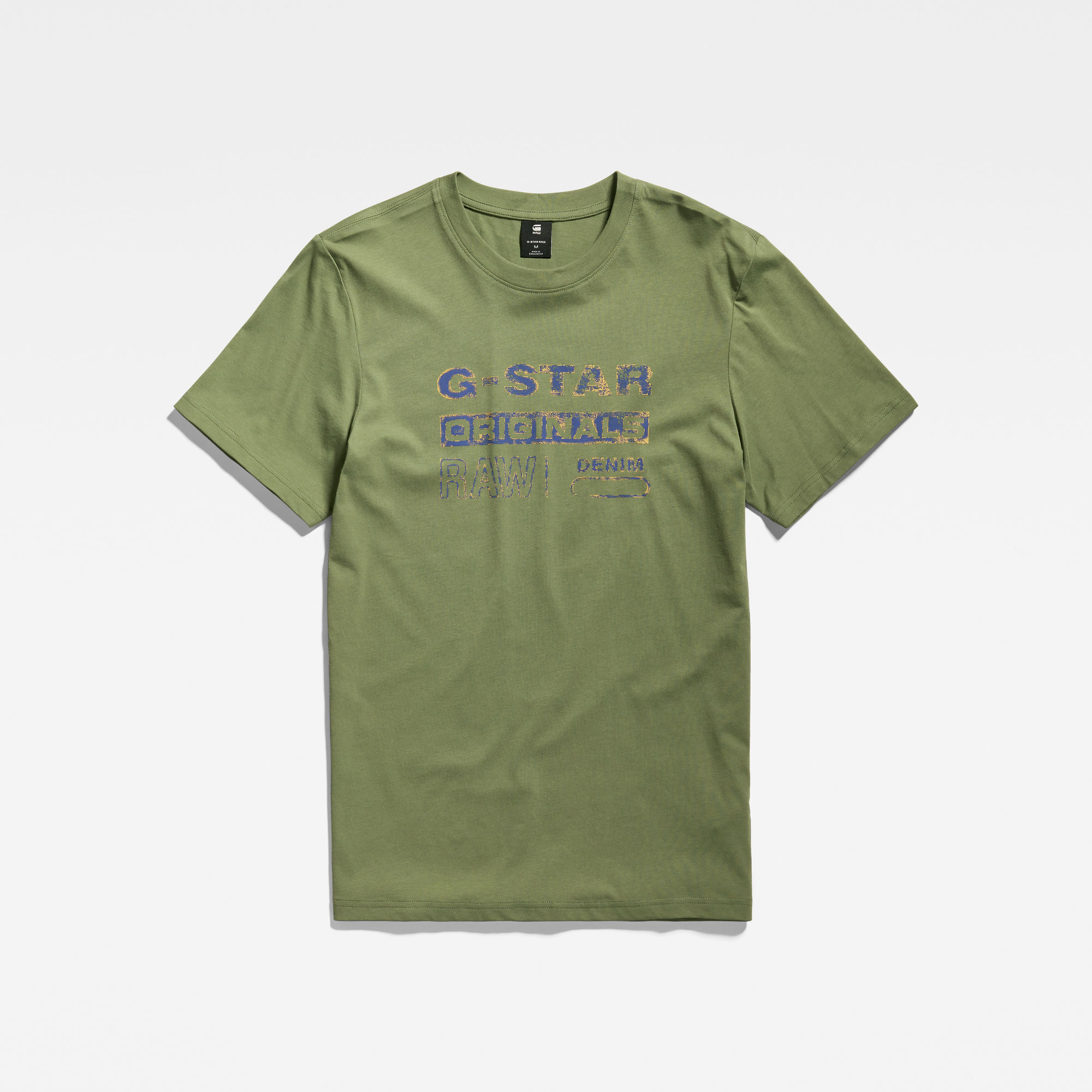 G-Star RAW Distressed Originals Slim T-Shirt Groen Heren