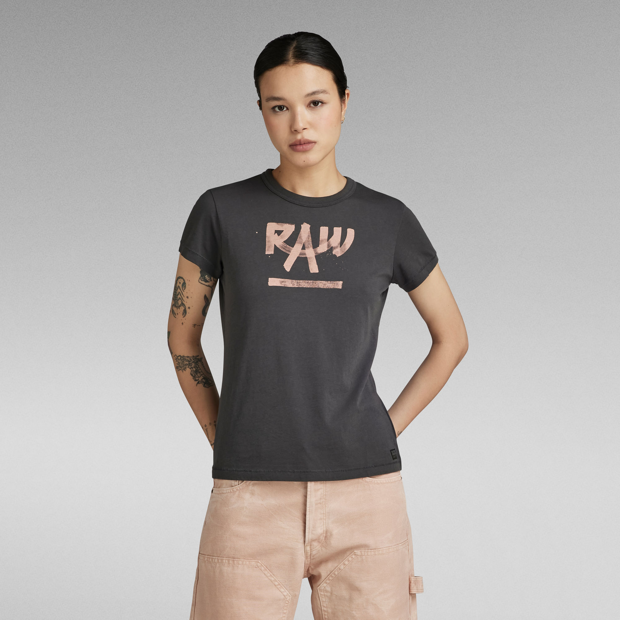 G-Star RAW Calligraphy Graphic Top Grijs Dames