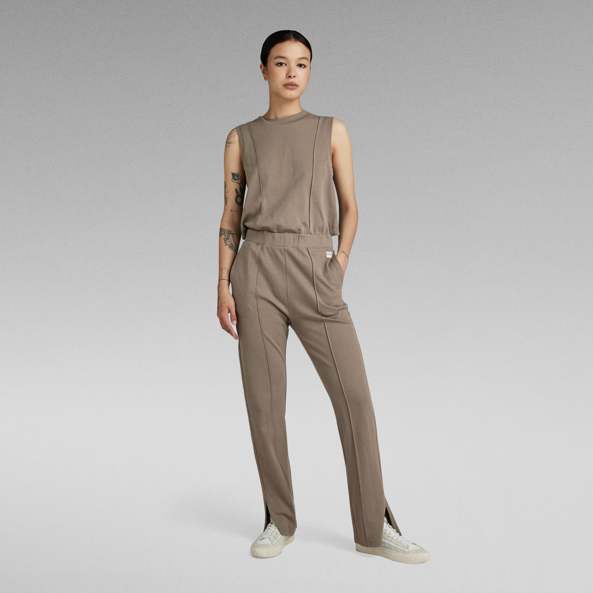 G-Star RAW Pintucked Jumpsuit Bruin Dames