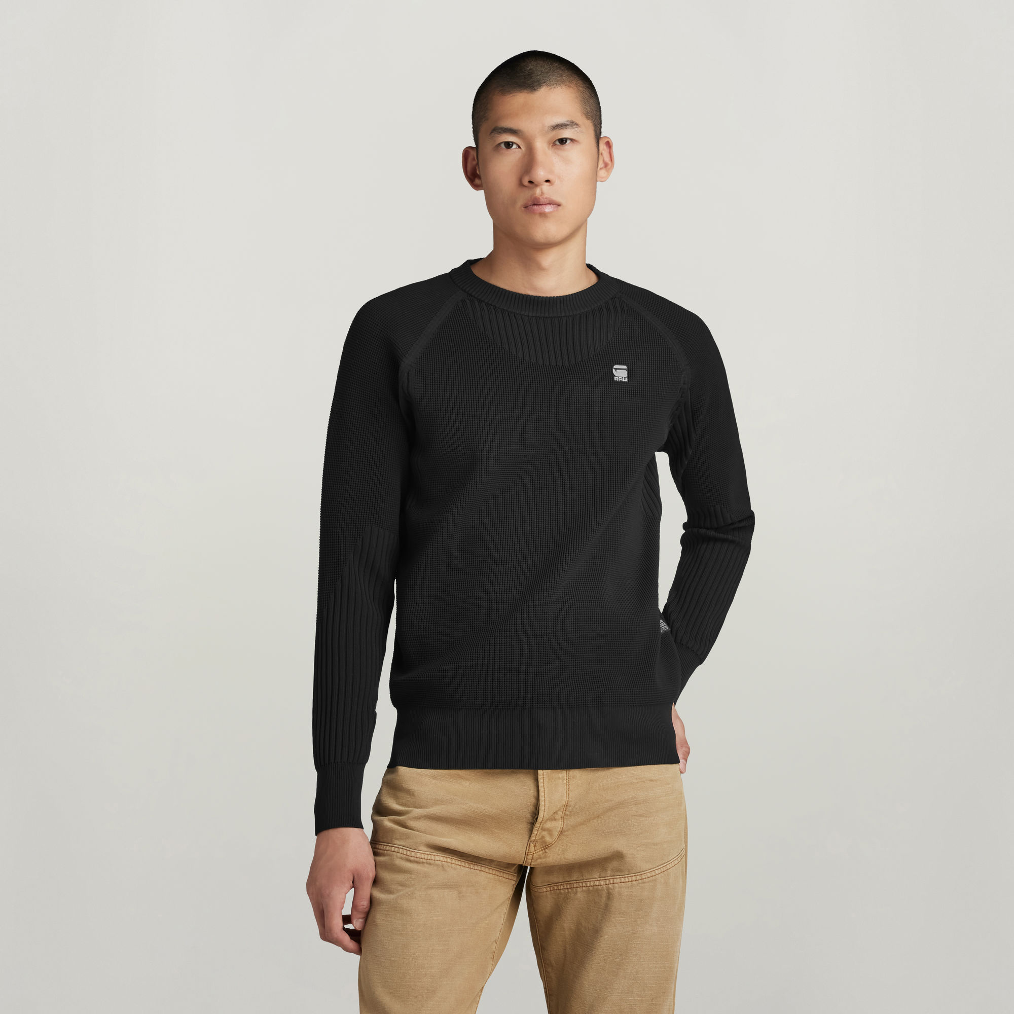 

Engineered Knitted Pullover - Schwarz - Herren