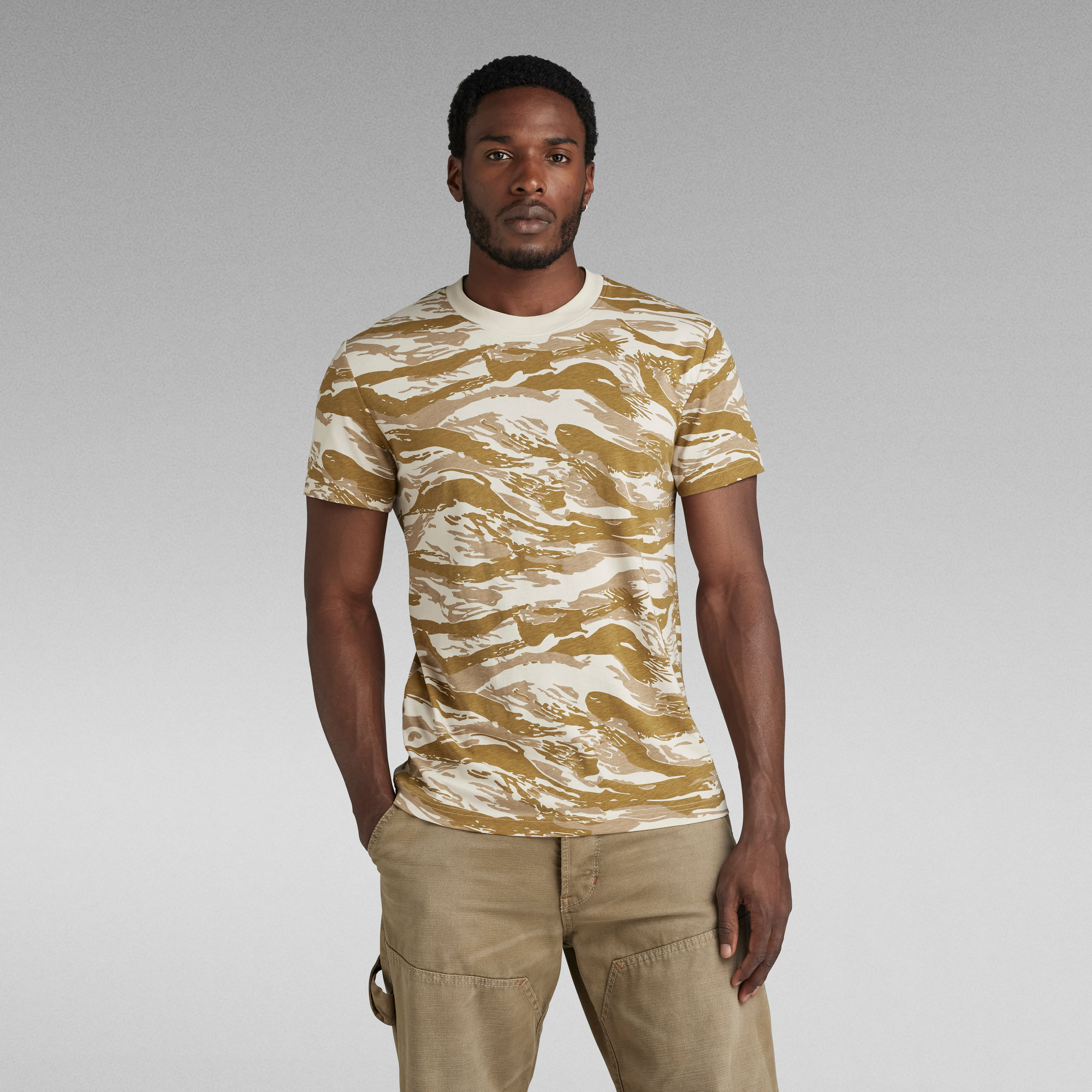 G-Star Raw T-shirt met camouflagemotief model 'Tiger'