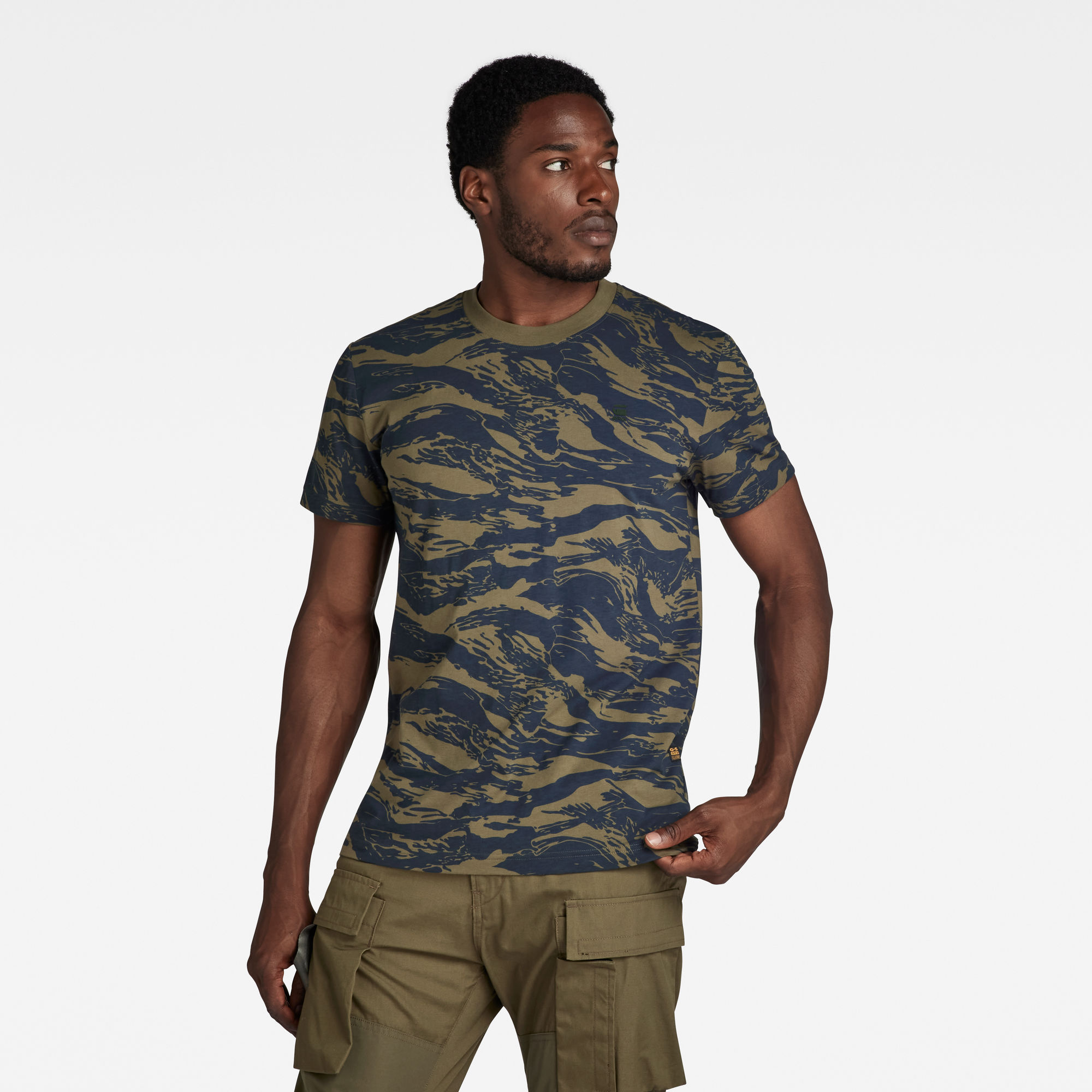 G-Star Raw T-shirt met camouflagemotief model 'Tiger'