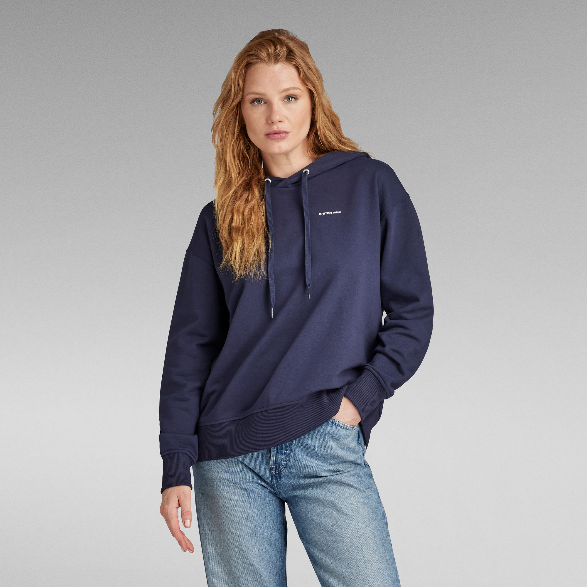 Graphic Core Hooded Sweatshirt - Dunkelblau - Damen