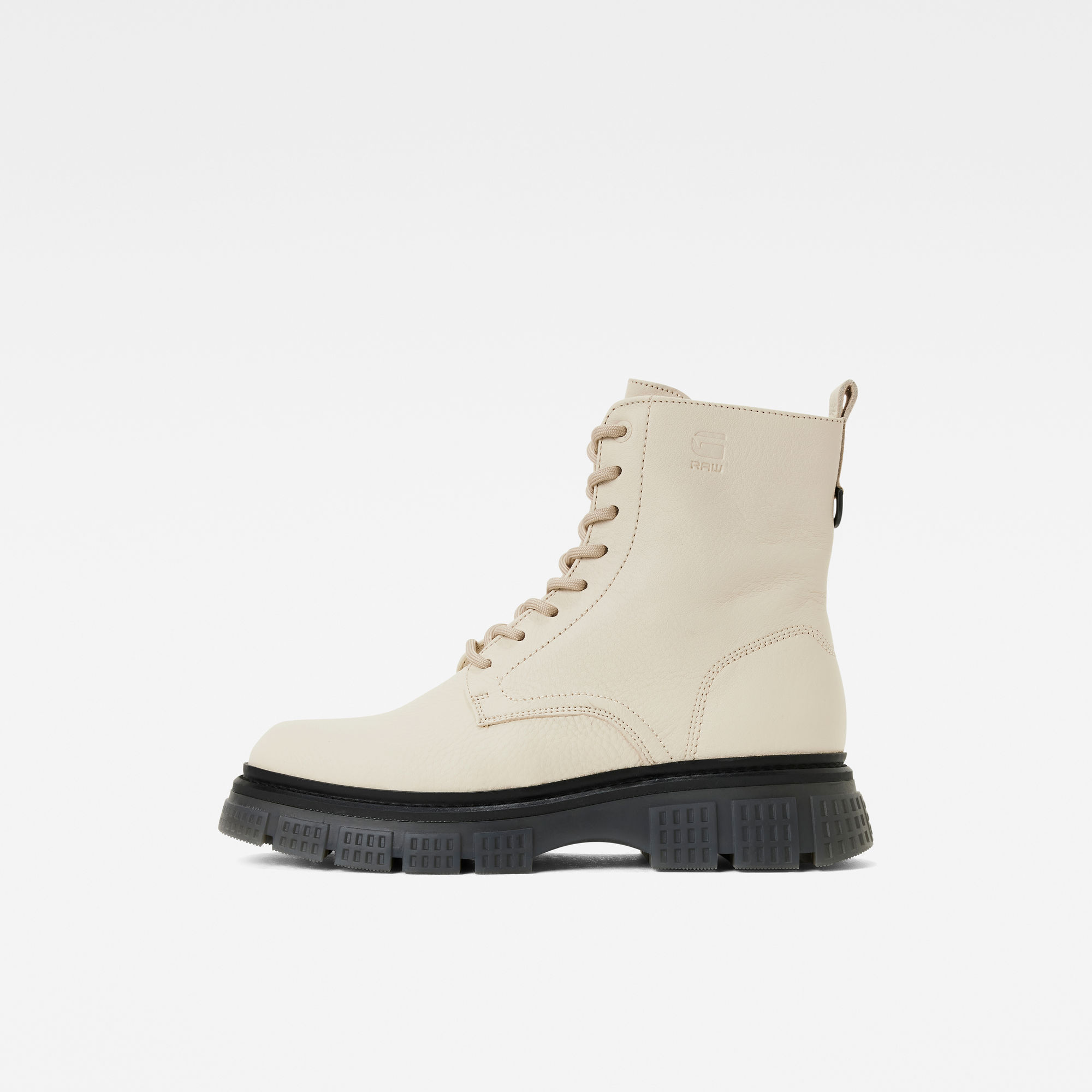 G-Star RAW Radar High Getrommeld Leren Boots - Beige - Dames