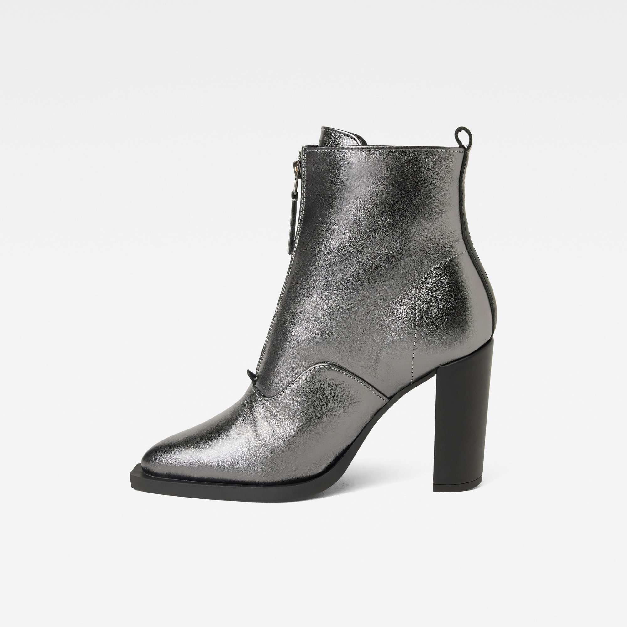 

Mysid Mid Metallic Zip Boots - Grey - Women